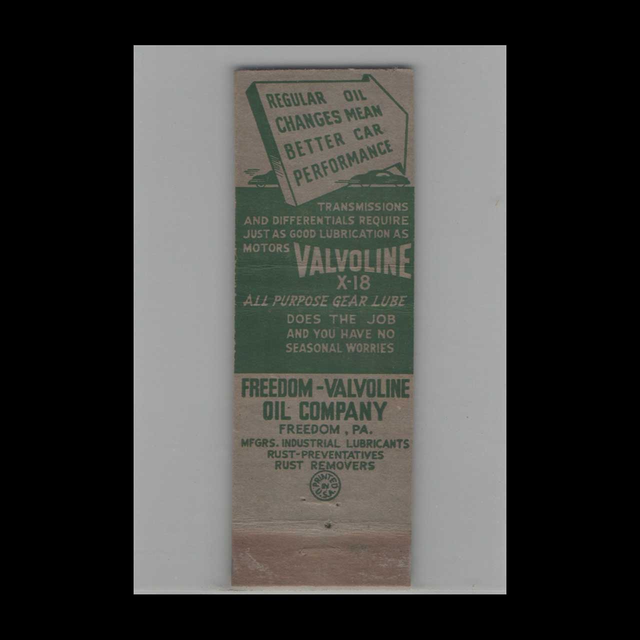 Pollard Lubricants Co Duluth MN Matchbook Cover Pollard Lubricants Co Duluth MN Matchbook Cover