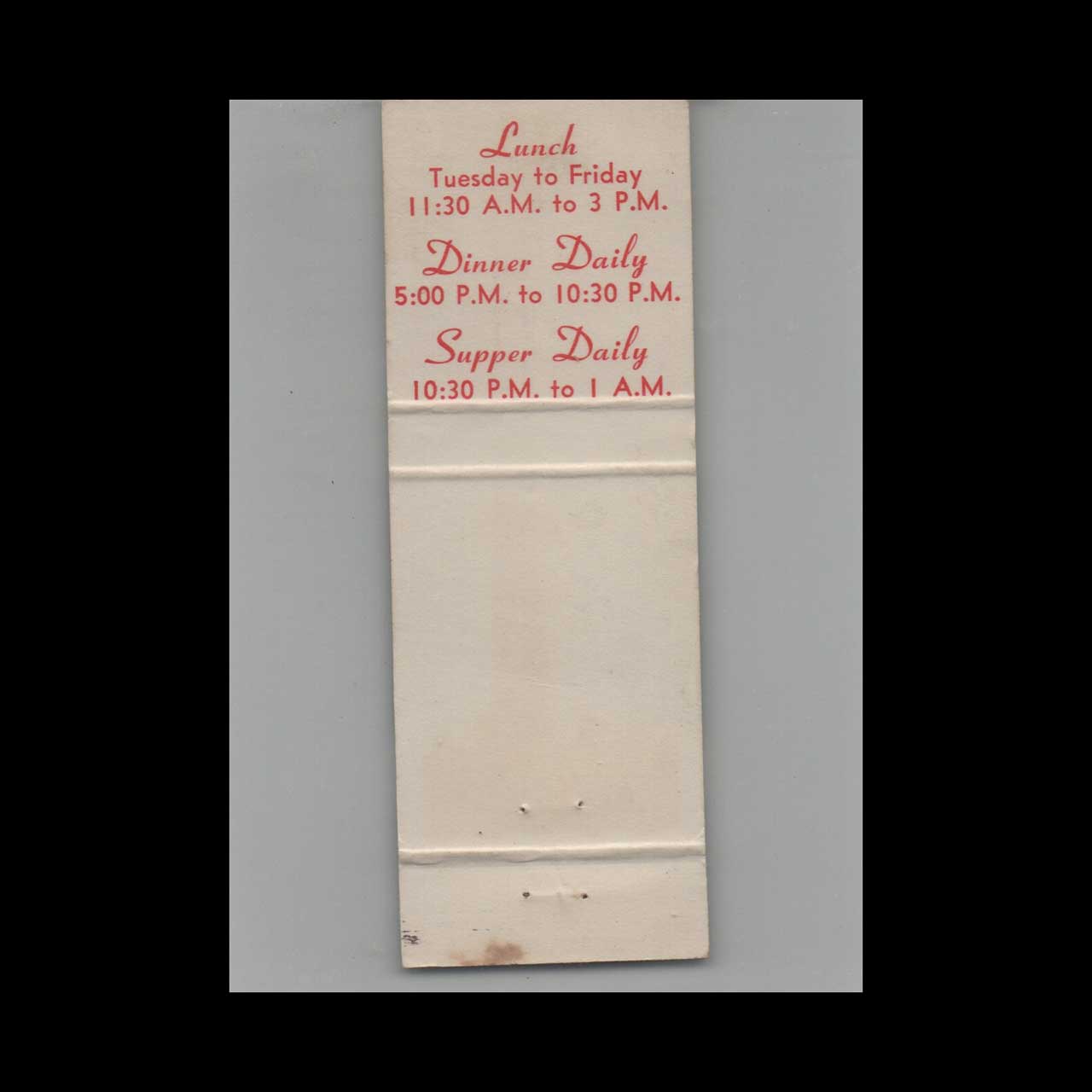 La Brasserie De Strasbourg Chicago Matchbook Cover La Brasserie De Strasbourg Chicago Matchbook Cover