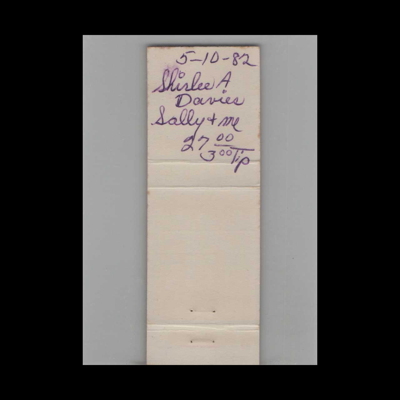 Alexs Restaurant Shell Beach Matchbook Cover CA Alexs Restaurant Shell Beach Matchbook Cover CA