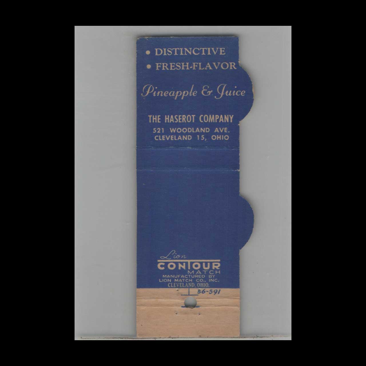 Matchbook Cover Hasco Sliced Pineapple Cleveland OH Matchbook Cover Hasco Sliced Pineapple Cleveland OH