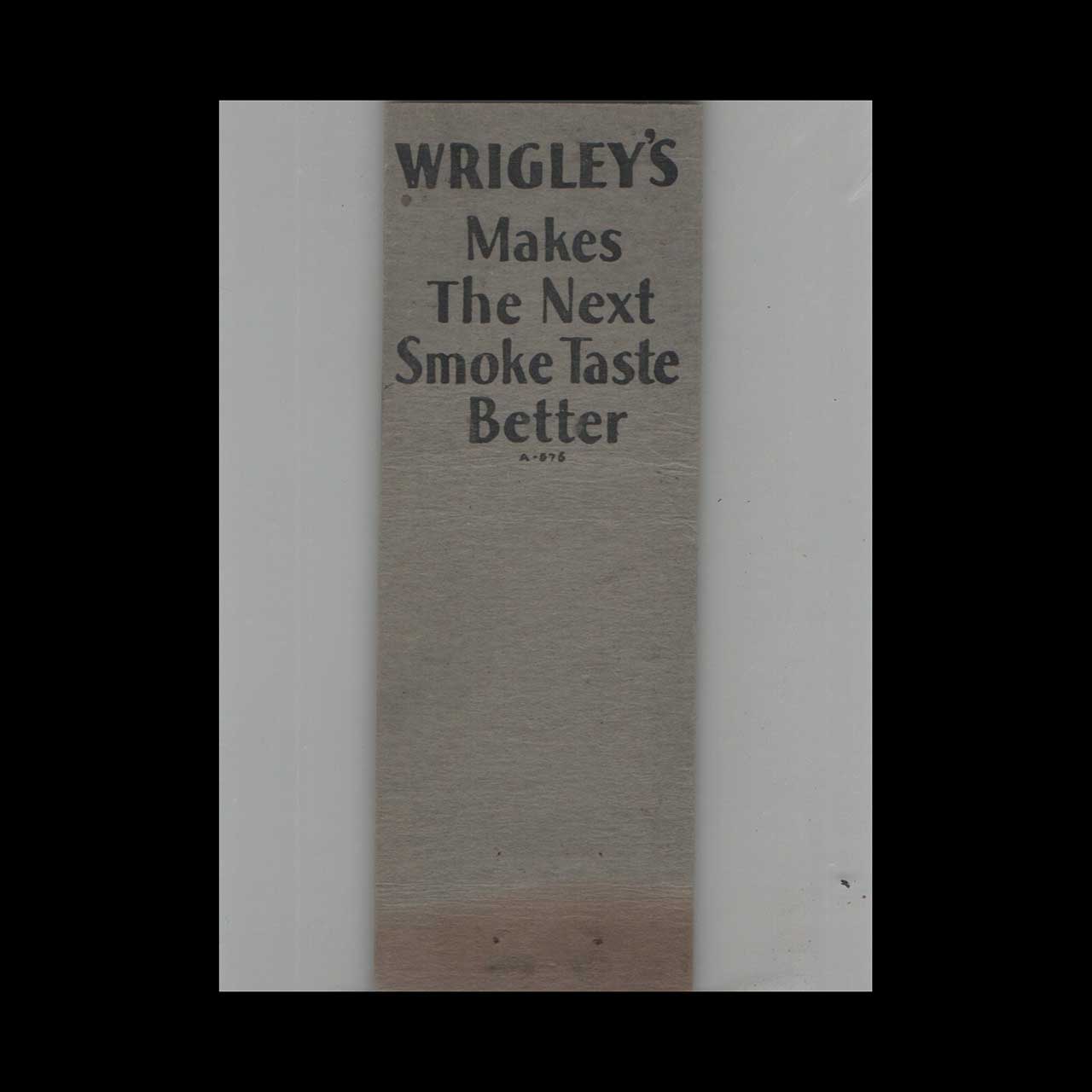 Full Length Matchbook Cover Wrigleys Means Good Chewing Gum Full Length Matchbook Cover Wrigleys Means Good Chewing Gum