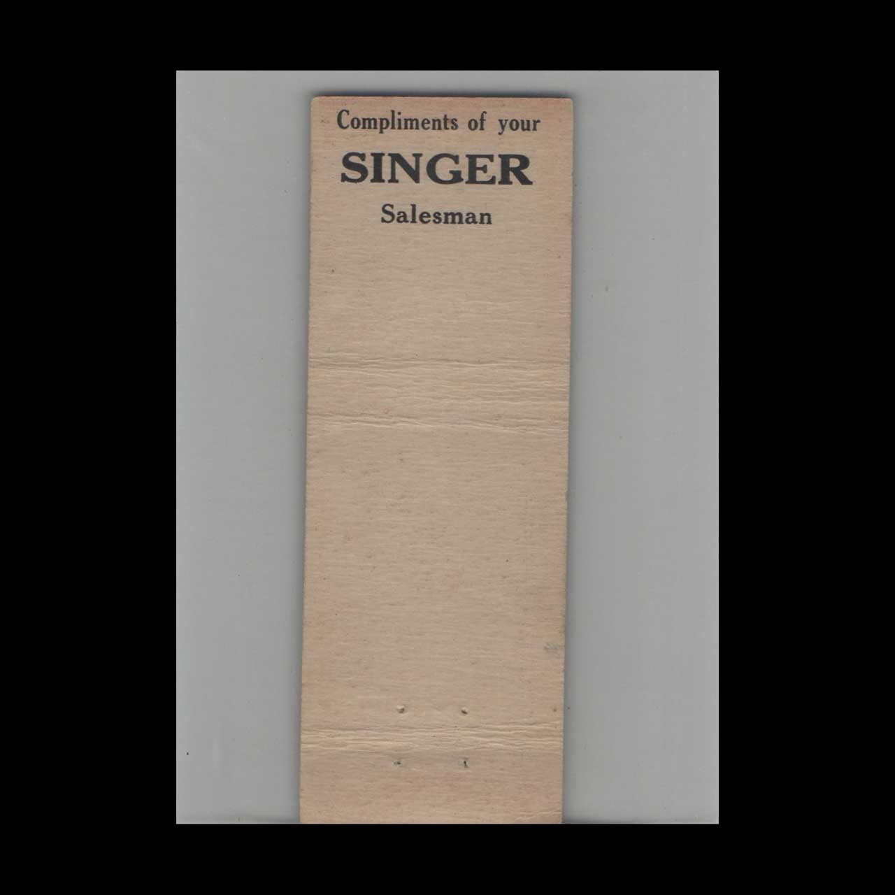 Full Length Matchbook Cover Singers Good Malted Milk Bread Full Length Matchbook Cover Singers Good Malted Milk Bread