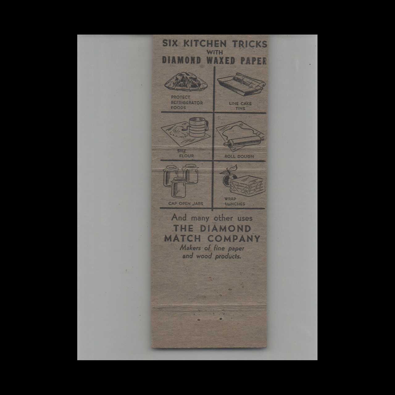 Full Length Matchbook Cover Diamond Quality Waxed Paper Full Length Matchbook Cover Diamond Quality Waxed Paper