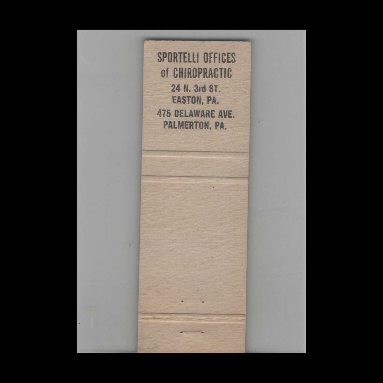 Matchbook Cover Relax Chiropractor Easton PA Matchbook Cover Relax Chiropractor Easton PA