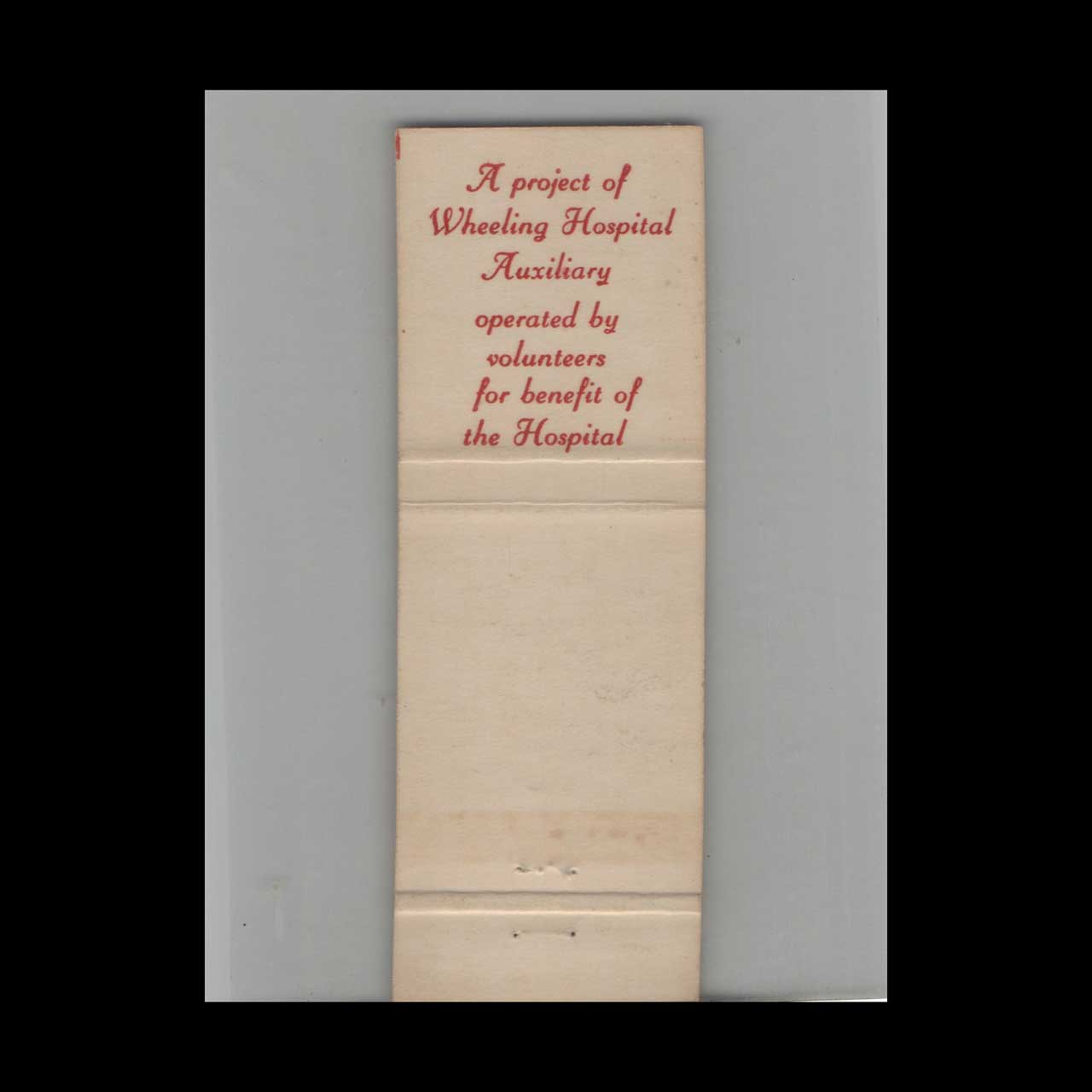 Matchbook Cover Wheeling Hospital Gift Snack Shop IL Matchbook Cover Wheeling Hospital Gift Snack Shop IL