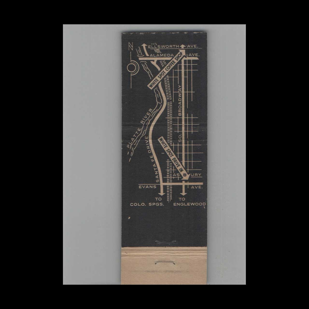 White Spot Drive In Denver CO Matchbook Cover White Spot Drive In Denver CO Matchbook Cover