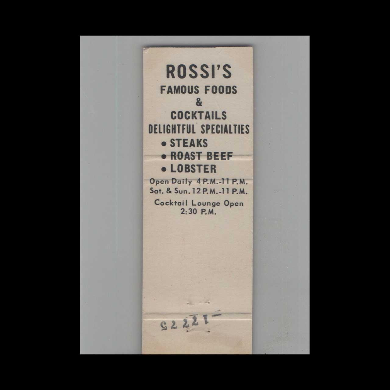 Whites Corner Restaurant Matchbook Cover Southboro MA Whites Corner Restaurant Matchbook Cover Southboro MA