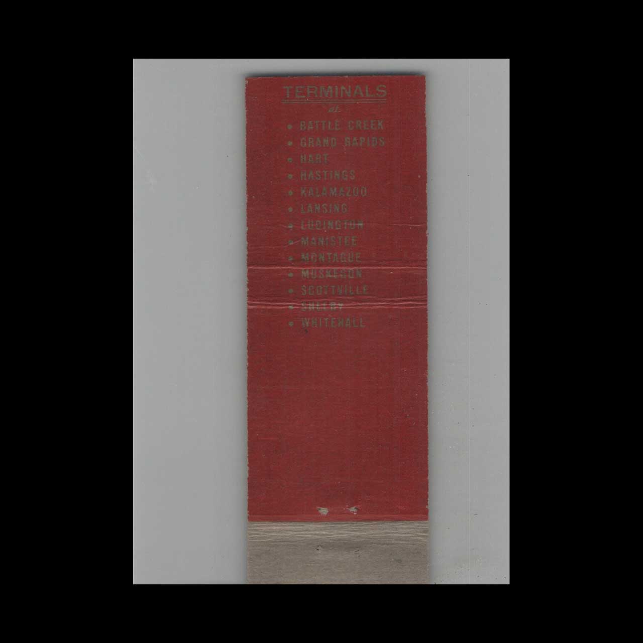 Hooker Motor Freight Matchbook Cover Battle Creek MI Hooker Motor Freight Matchbook Cover Battle Creek MI