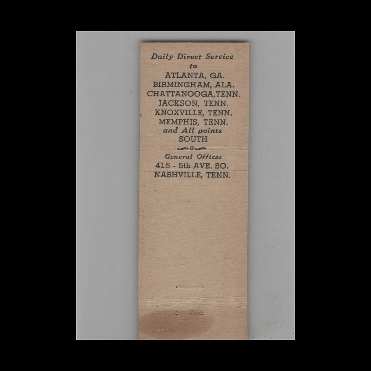 Hoover Motor Express Co Atlanta GA Matchbook Cover Hoover Motor Express Co Atlanta GA Matchbook Cover