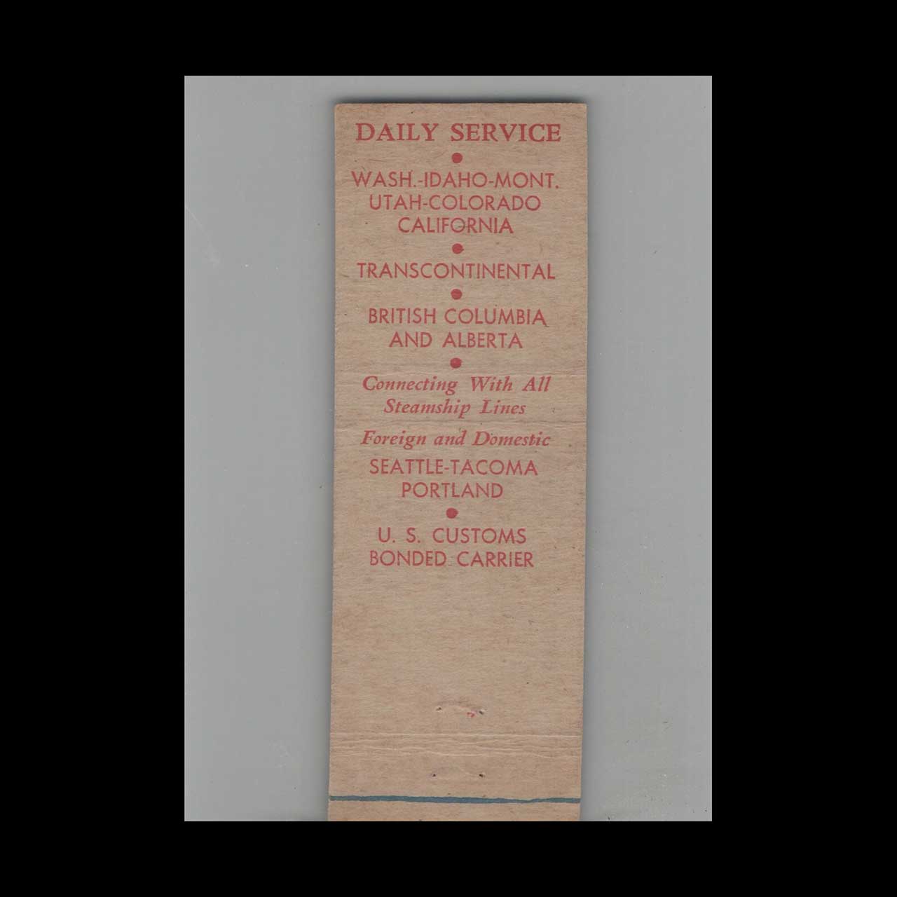 Manlowe United Truck Lines Idaho Matchbook Cover Manlowe United Truck Lines Idaho Matchbook Cover