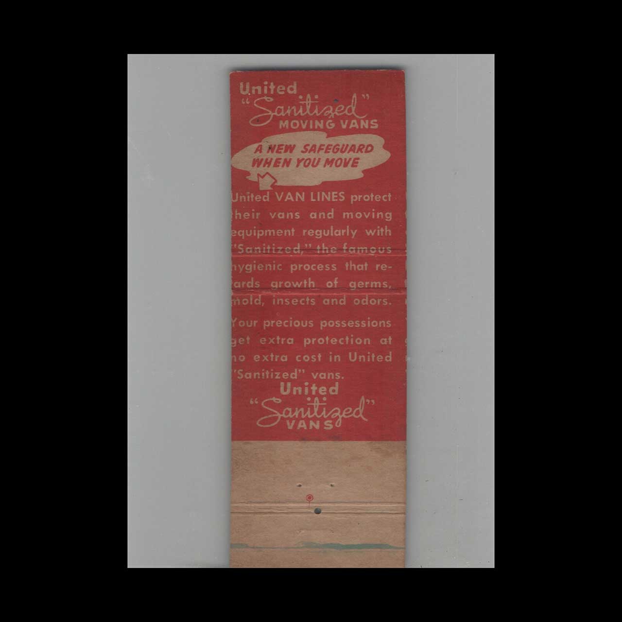 United Van Lines Inc Matchbook Cover Charles Lackey United Van Lines Inc Matchbook Cover Charles Lackey