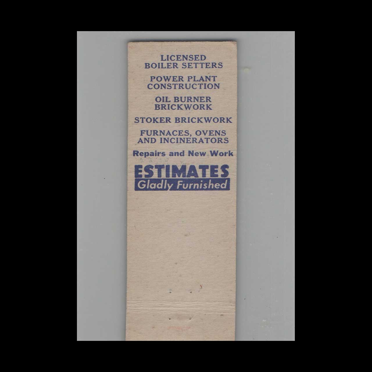 Matchbook Cover C O Henriksen Co Frederick Masonry Chicago IL Matchbook Cover C O Henriksen Co Frederick Masonry Chicago IL