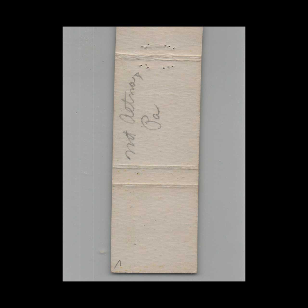 Matchbook Cover Mt Aetna Bingo Mt Aetna Matchbook Cover Mt Aetna Bingo Mt Aetna