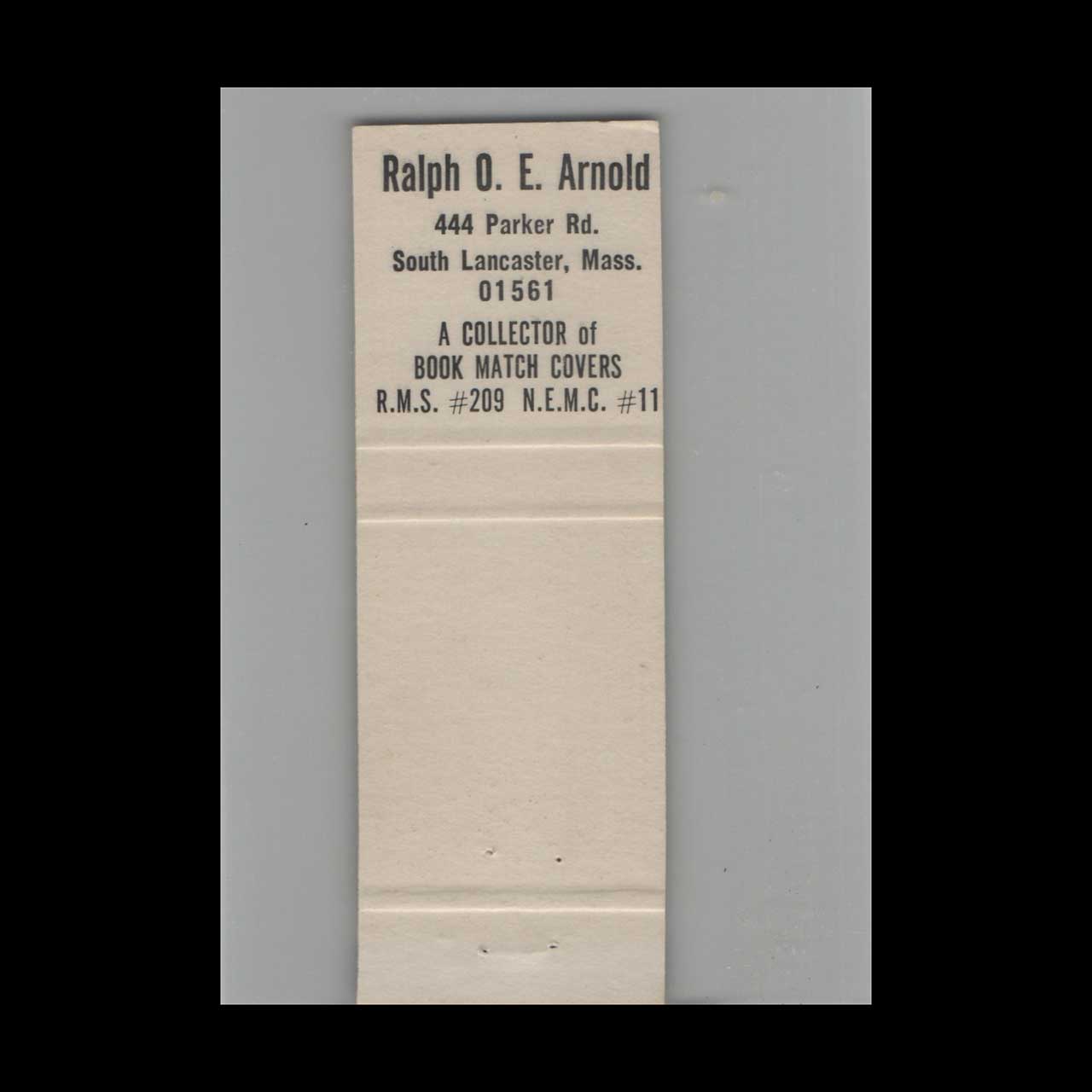 Matchbook Cover RMS Historian 1972 Convention Montreal QC Matchbook Cover RMS Historian 1972 Convention Montreal QC