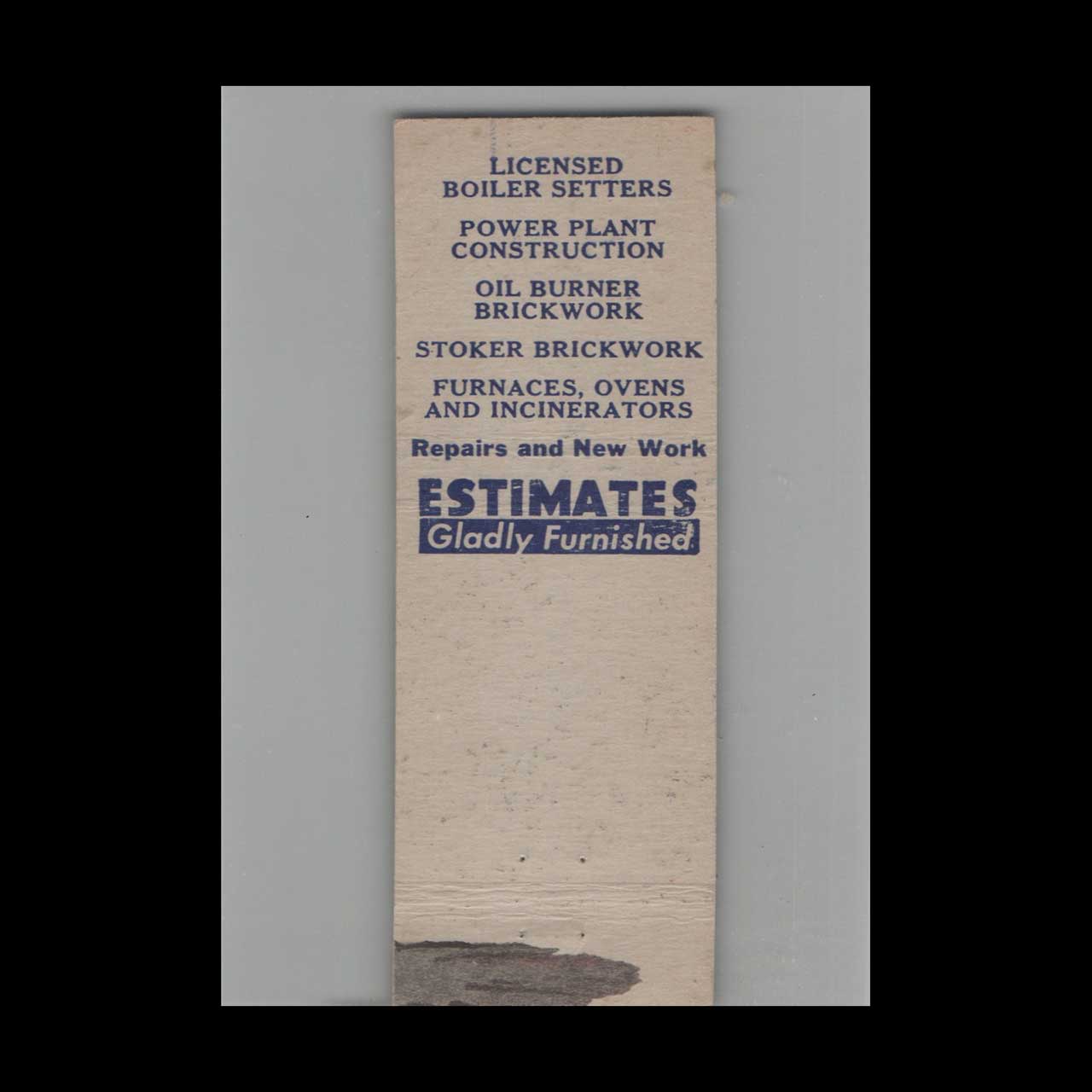Matchbook Cover C O Henriksen Co Firebrick Masonry Chicago IL Matchbook Cover C O Henriksen Co Firebrick Masonry Chicago IL