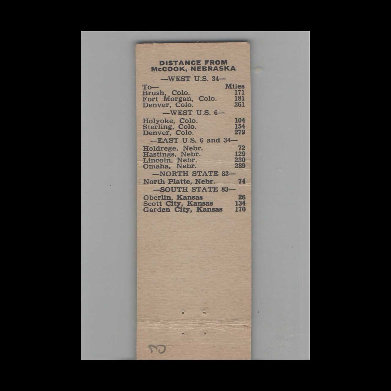 Matchbook Cover Deluxe Motel McCook NE Matchbook Cover Deluxe Motel McCook NE