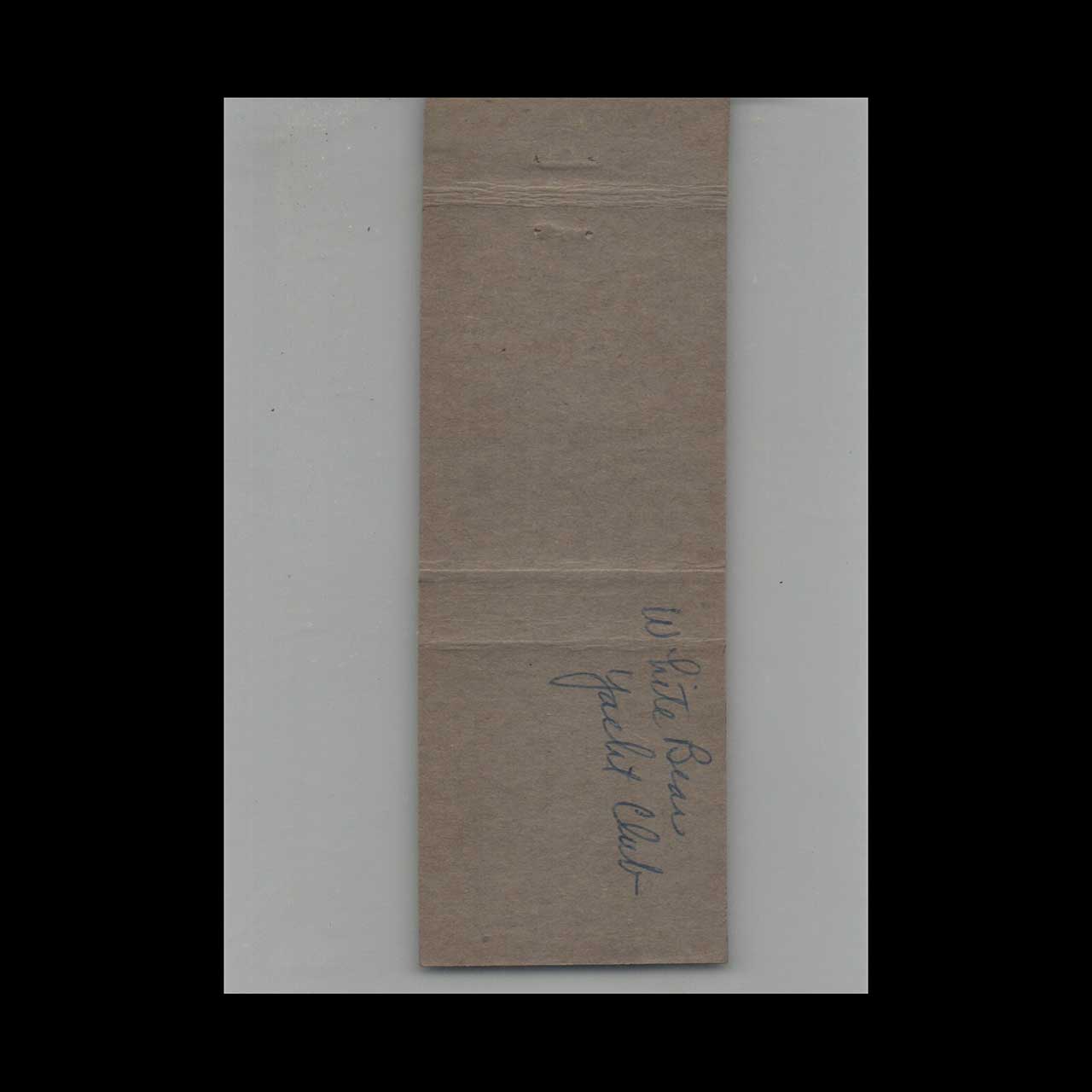 White Bear Lake Yacht Club Matchbook Cover St Paul MN White Bear Lake Yacht Club Matchbook Cover St Paul MN