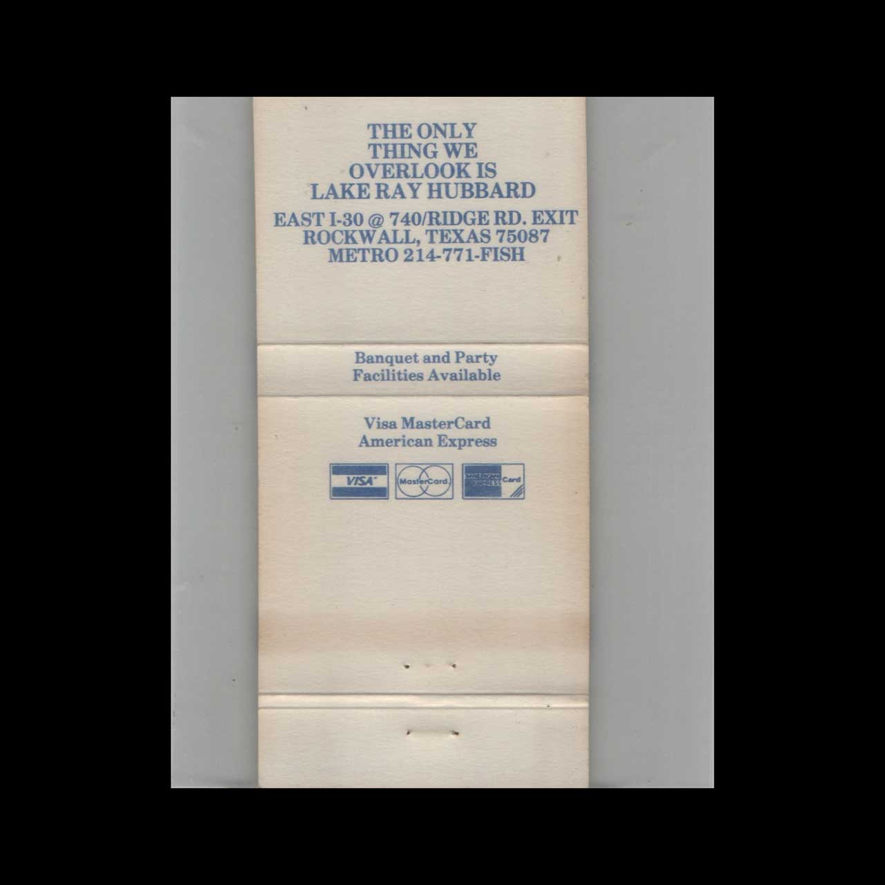 Cajun Catfish Restaurant Matchbook Cover Rockwall TX Cajun Catfish Restaurant Matchbook Cover Rockwall TX