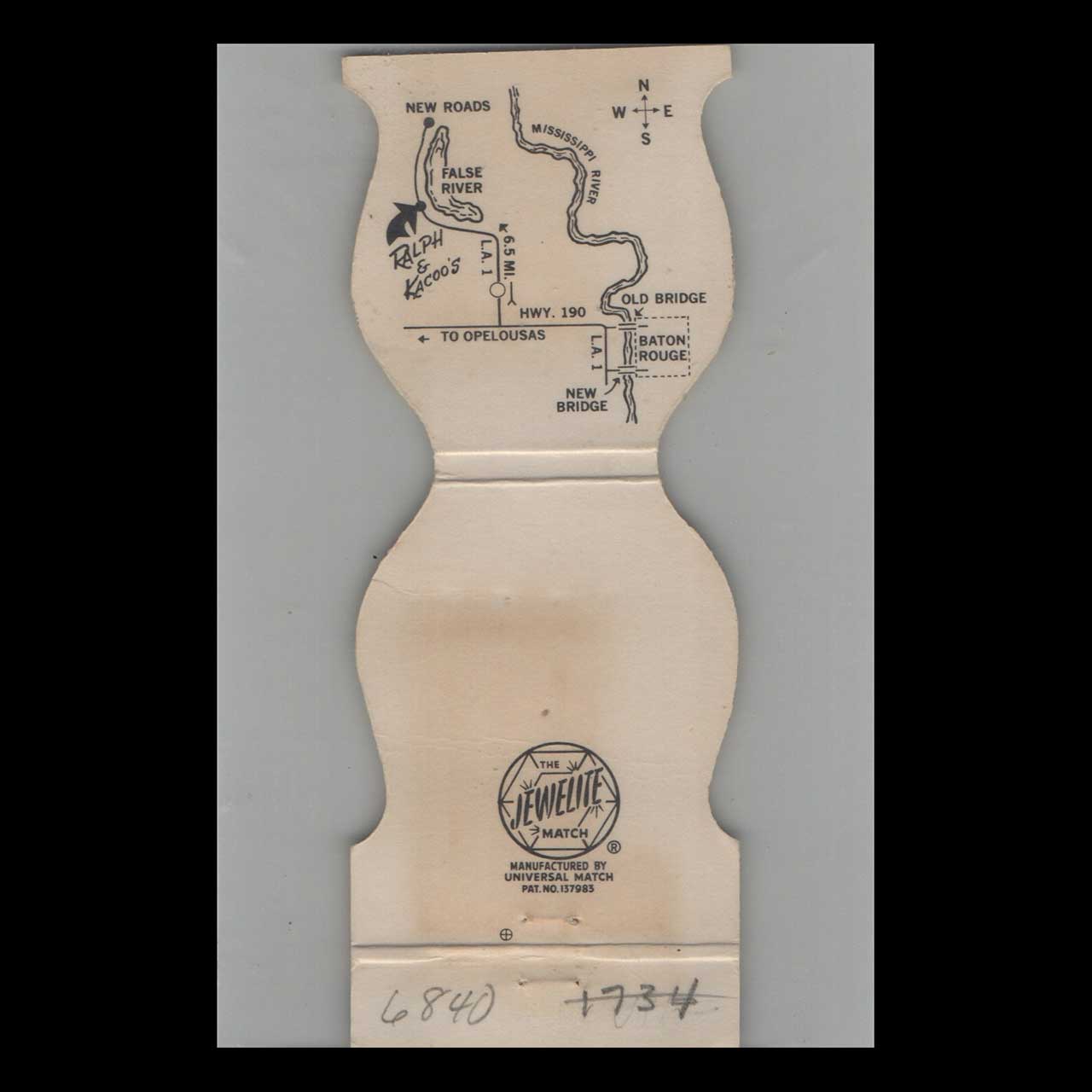 Ralph & Kacoos Restaurant Matchbook Cover New Orleans Ralph & Kacoos Restaurant Matchbook Cover New Orleans