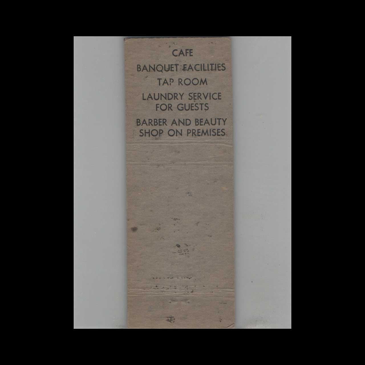 Matchbook Cover Donnelly Hotel Yakima WA Matchbook Cover Donnelly Hotel Yakima WA