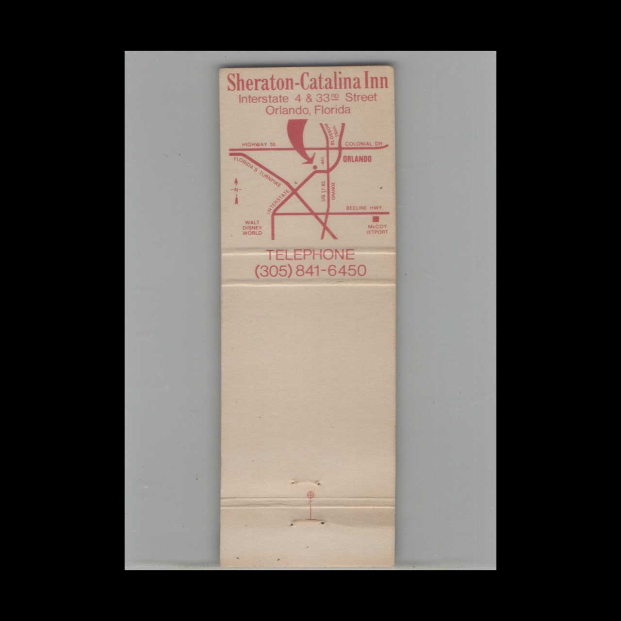 Matchbook Cover Sheraton Catalina Inn Orlando FL Matchbook Cover Sheraton Catalina Inn Orlando FL