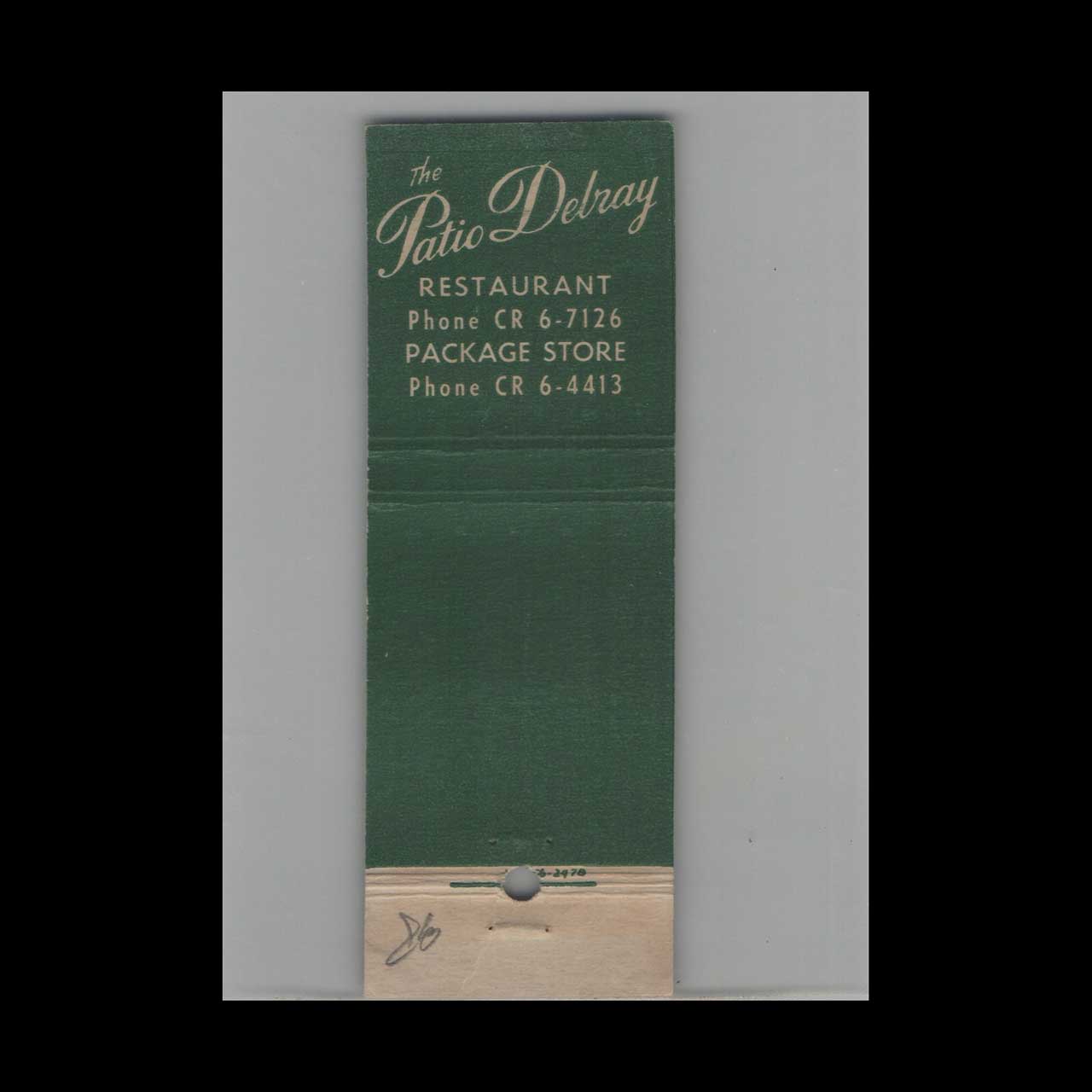 The Patio Delray Restaurant Matchbook Cover Delray Beach The Patio Delray Restaurant Matchbook Cover Delray Beach