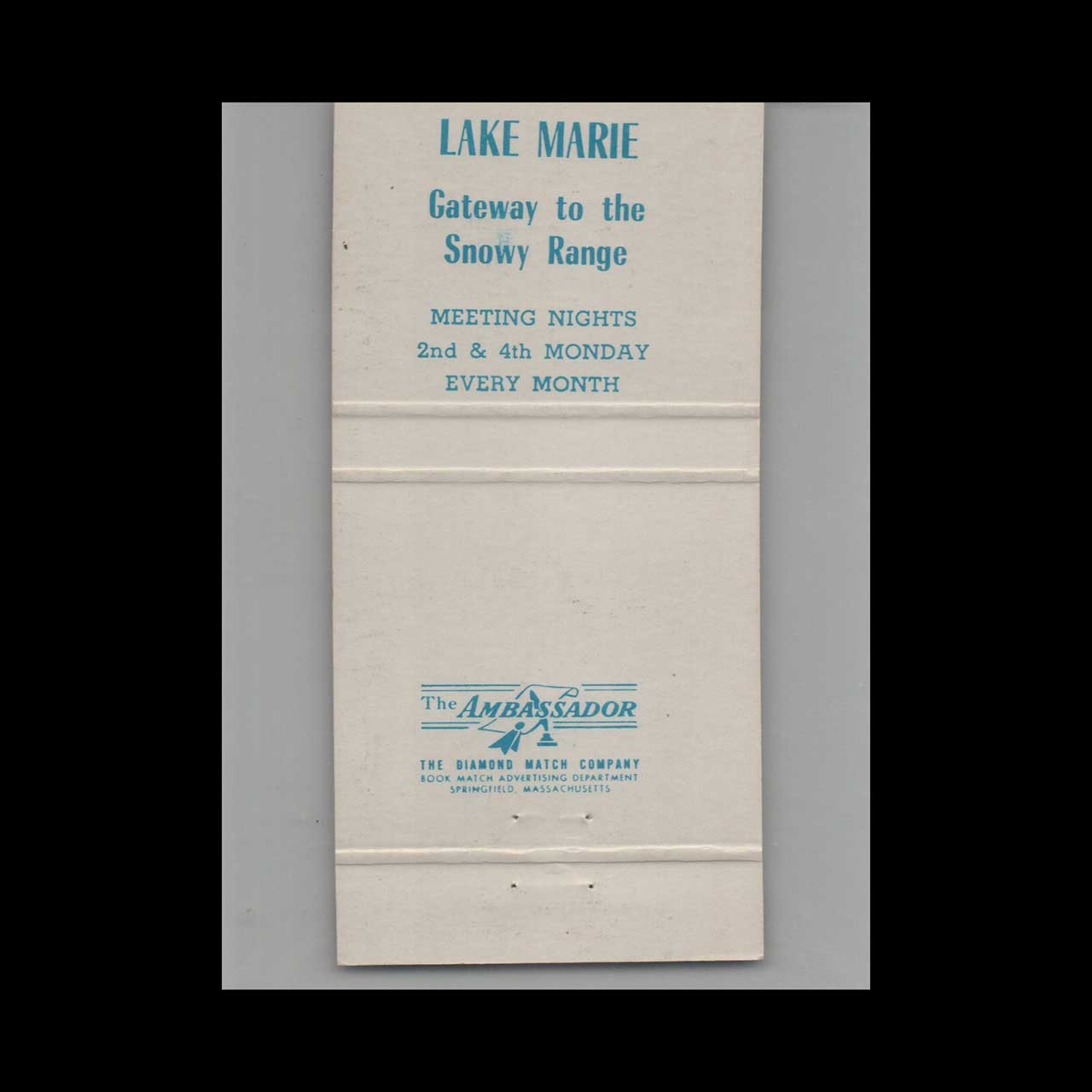 BPOE Elks Lodge 582 Laramie WY Matchbook Cover BPOE Elks Lodge 582 Laramie WY Matchbook Cover