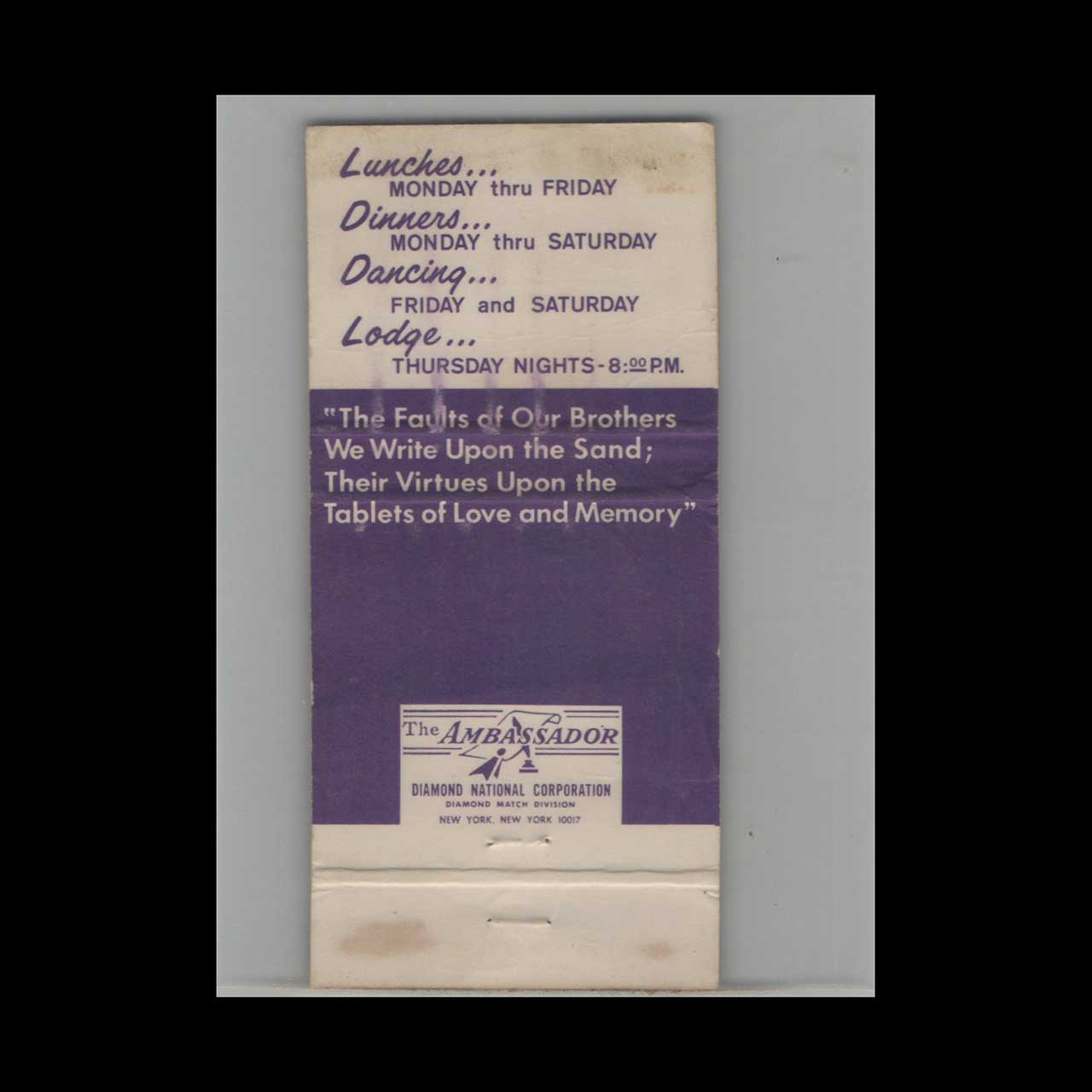 BPOE Elks Lodge 1989 Beaverton OR Matchbook Cover BPOE Elks Lodge 1989 Beaverton OR Matchbook Cover