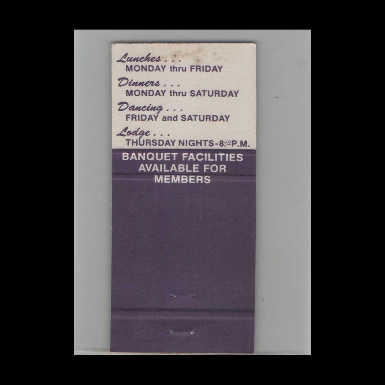 BPOE Elks Lodge 1989 Beaverton OR Matchbook Cover BPOE Elks Lodge 1989 Beaverton OR Matchbook Cover