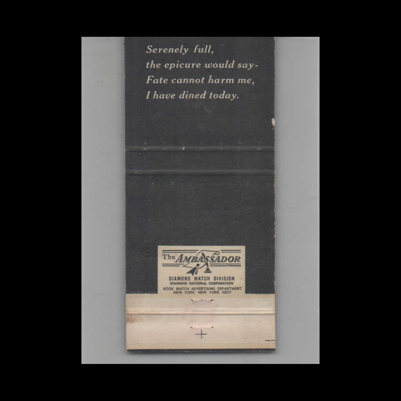 Matchbook Cover Embers Tavern North Miami Beach FL Matchbook Cover Embers Tavern North Miami Beach FL