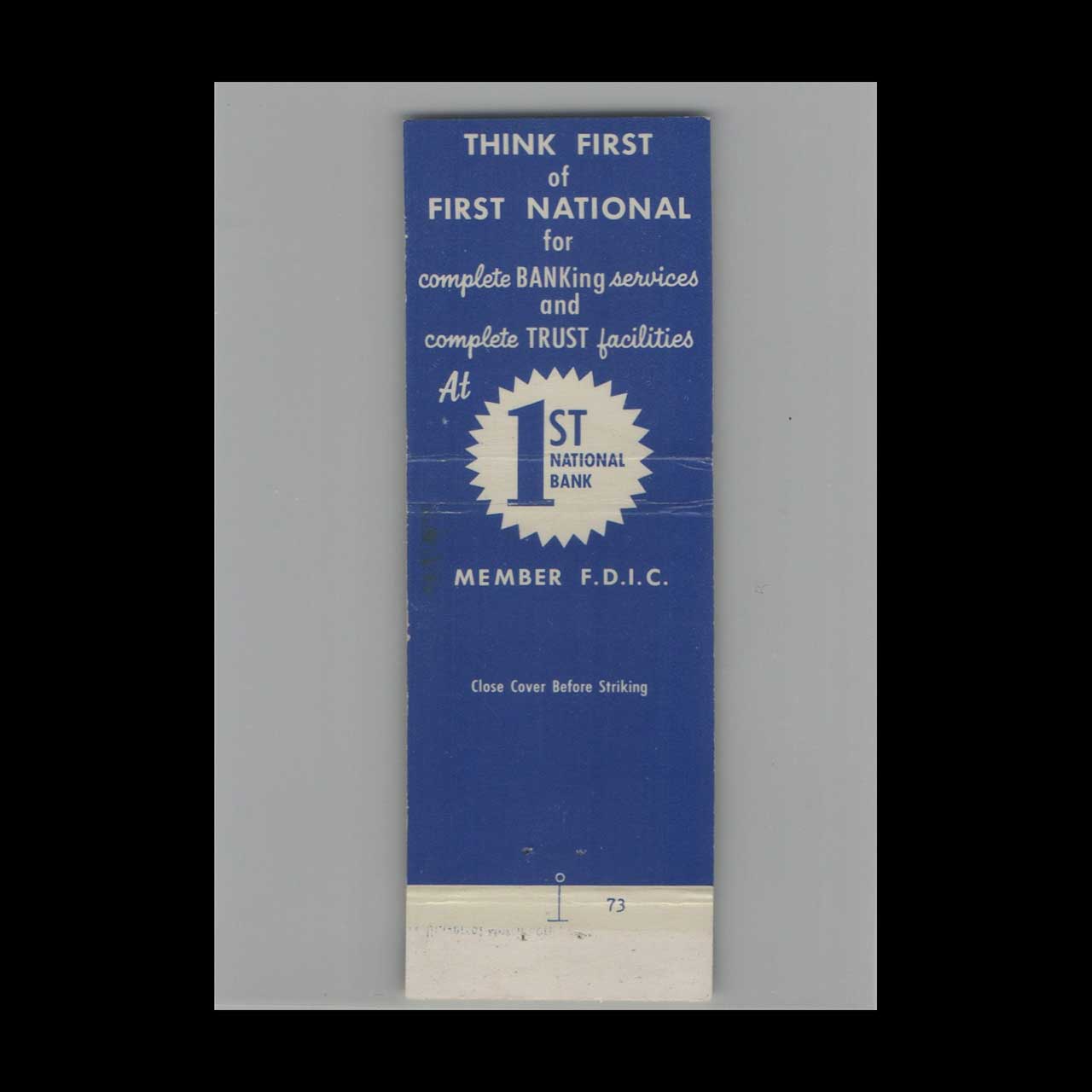 Matchbook Cover First National Bank Fort Lauderdale FL #3 Matchbook Cover First National Bank Fort Lauderdale FL #3