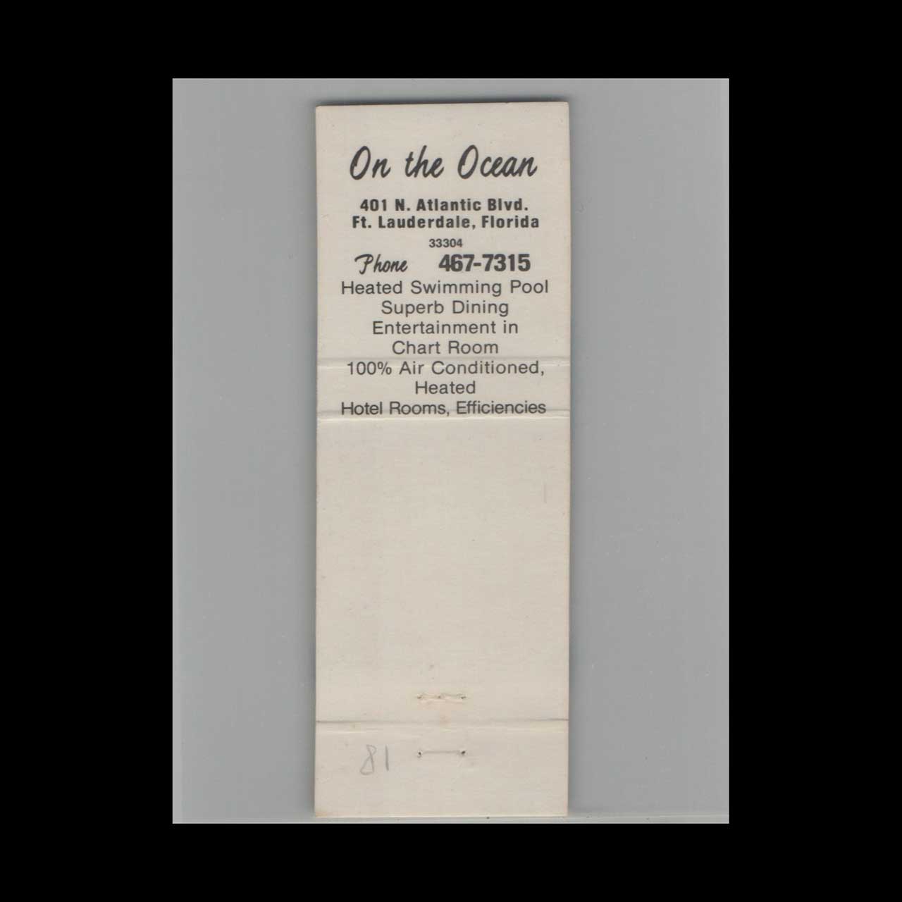 Matchbook Cover Bahama Hotel Fort Lauderdale FL Matchbook Cover Bahama Hotel Fort Lauderdale FL