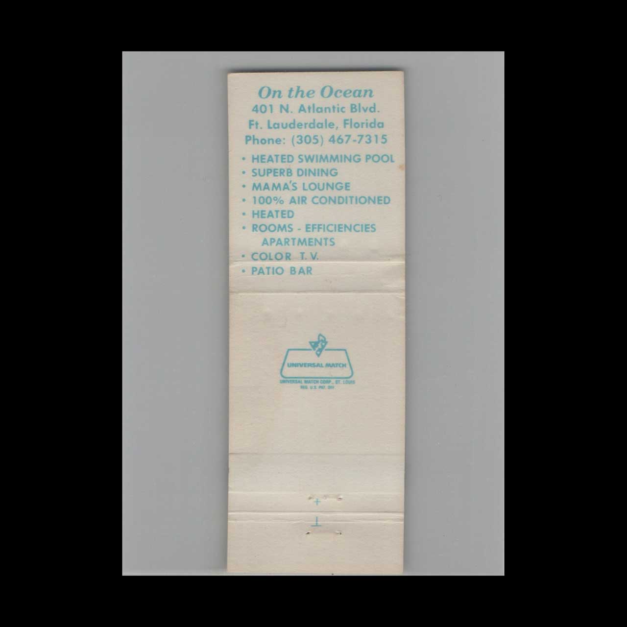 Matchbook Cover Bahama Hotel Fort Lauderdale FL Matchbook Cover Bahama Hotel Fort Lauderdale FL