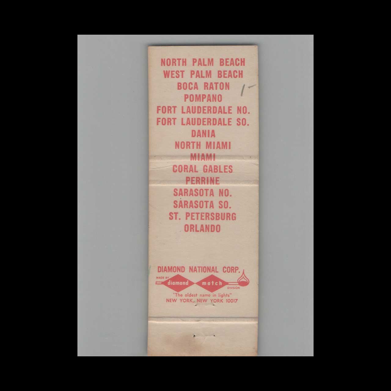 New England Oyster House Matchbook Cover Ft Lauderdale New England Oyster House Matchbook Cover Ft Lauderdale