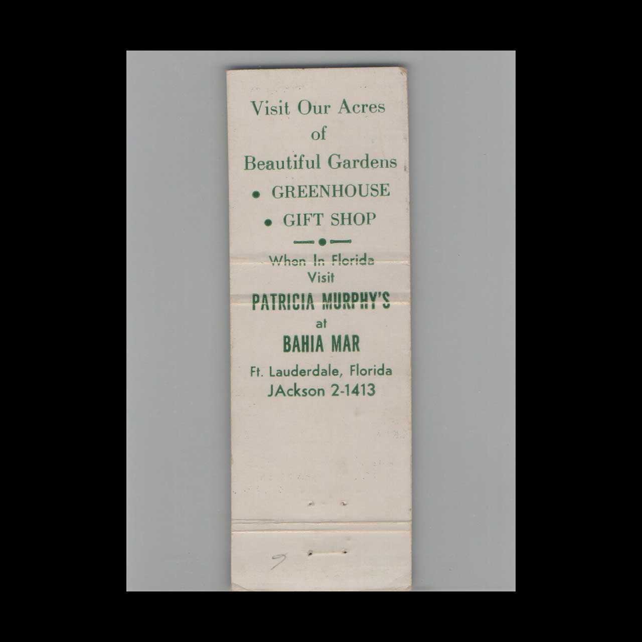 Patricia Murphys Candlelight Restaurant Matchbook Cover Ft Lauderdale Patricia Murphys Candlelight Restaurant Matchbook Cover Ft Lauderdale