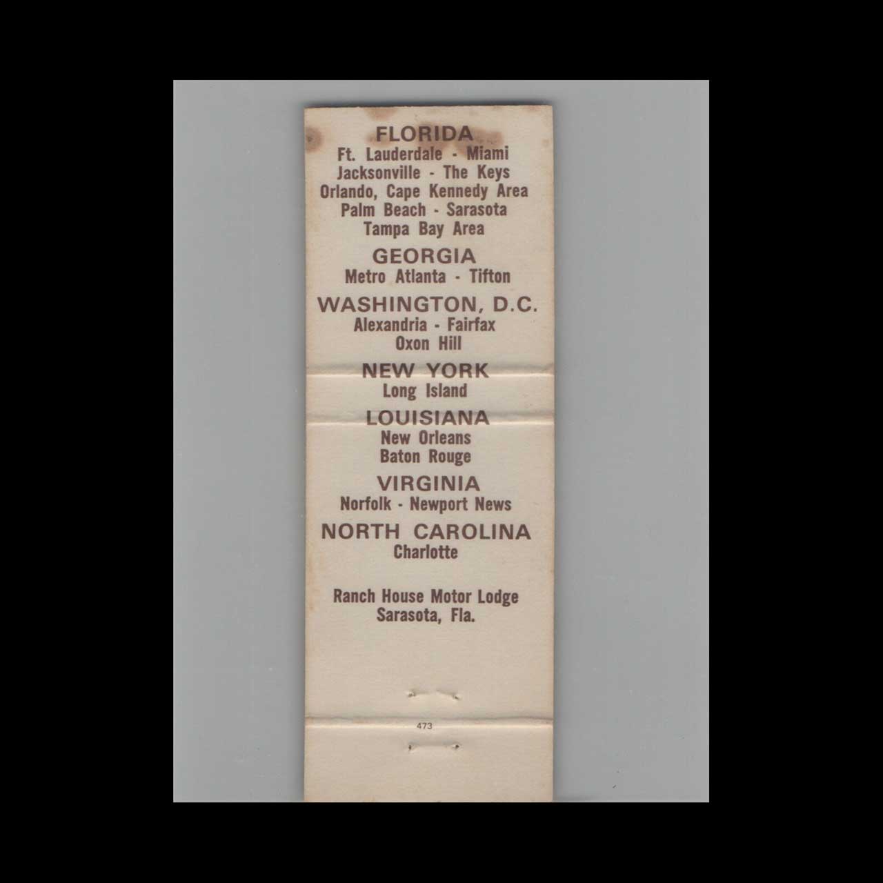 Ranch House Restaurant Matchbook Cover Ft Lauderdale Ranch House Restaurant Matchbook Cover Ft Lauderdale