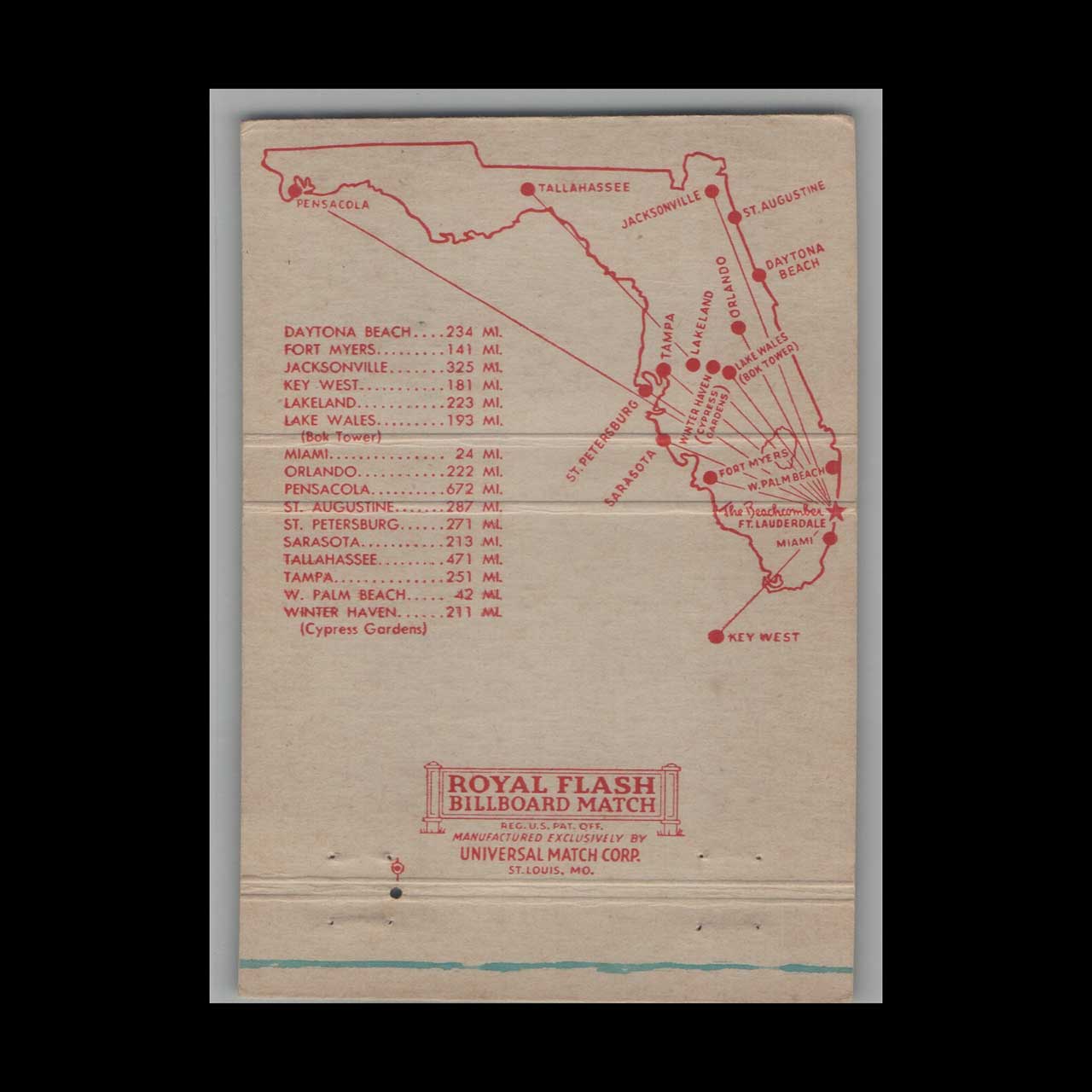 Matchbook Cover The Beachcomber Ft Lauderdale FL Matchbook Cover The Beachcomber Ft Lauderdale FL