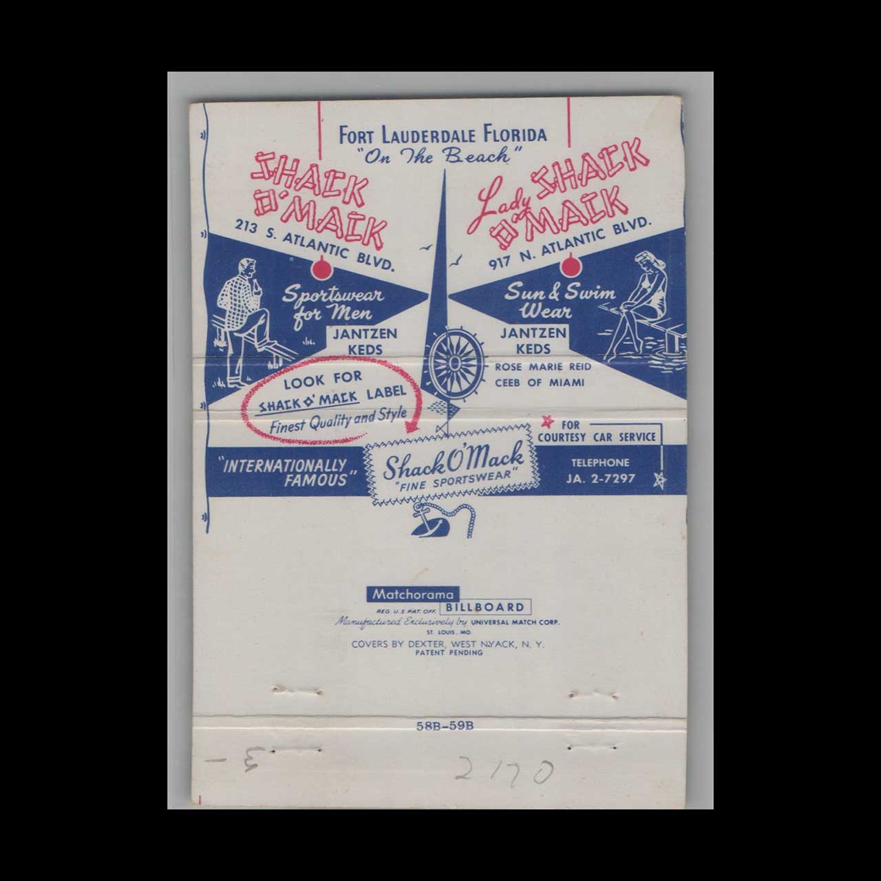 Shack Smack Clothing Matchbook Cover Ft Lauderdale Shack Smack Clothing Matchbook Cover Ft Lauderdale