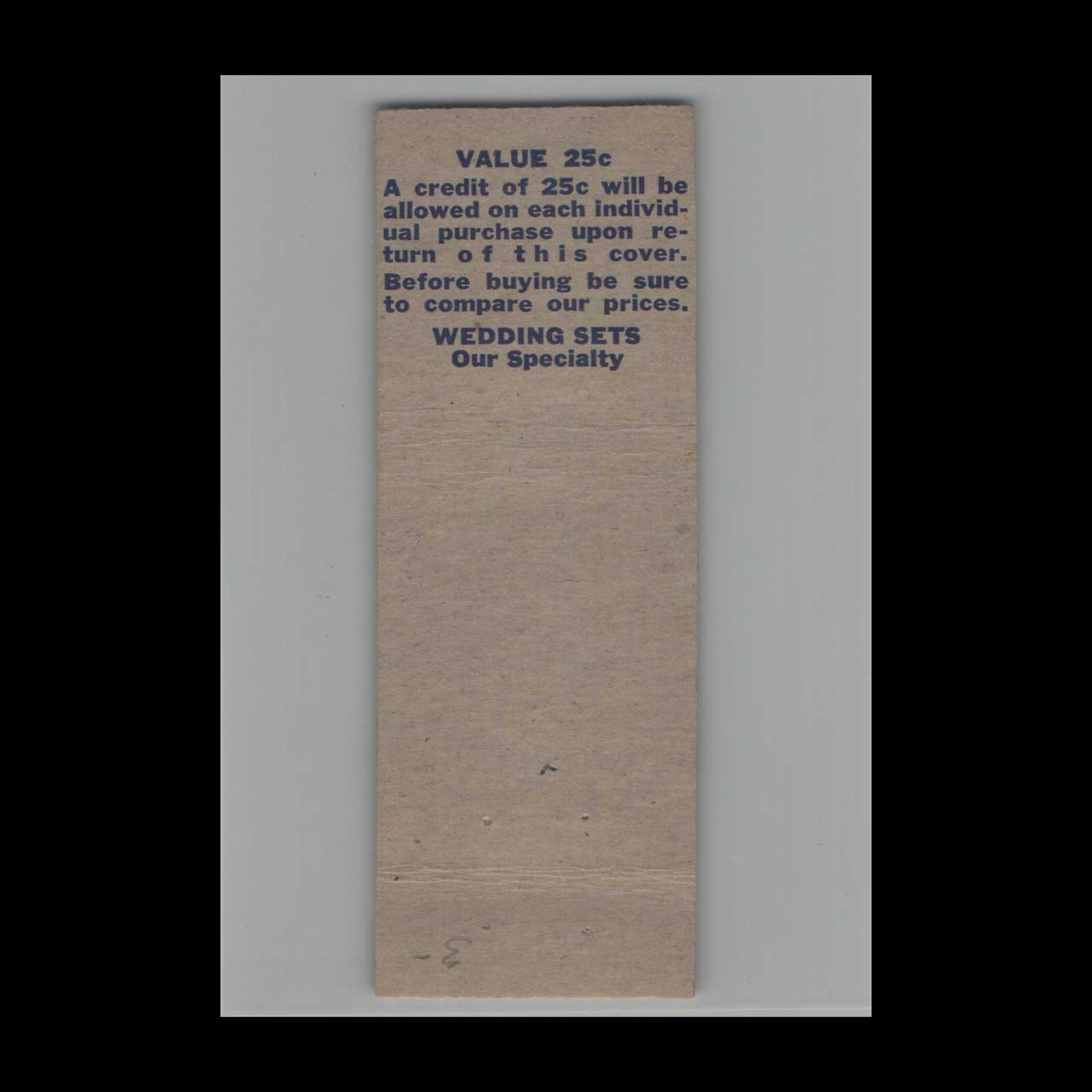 Pin Up Matchbook Cover Florida Jewelers Inc Jacksonville Pin Up Matchbook Cover Florida Jewelers Inc Jacksonville