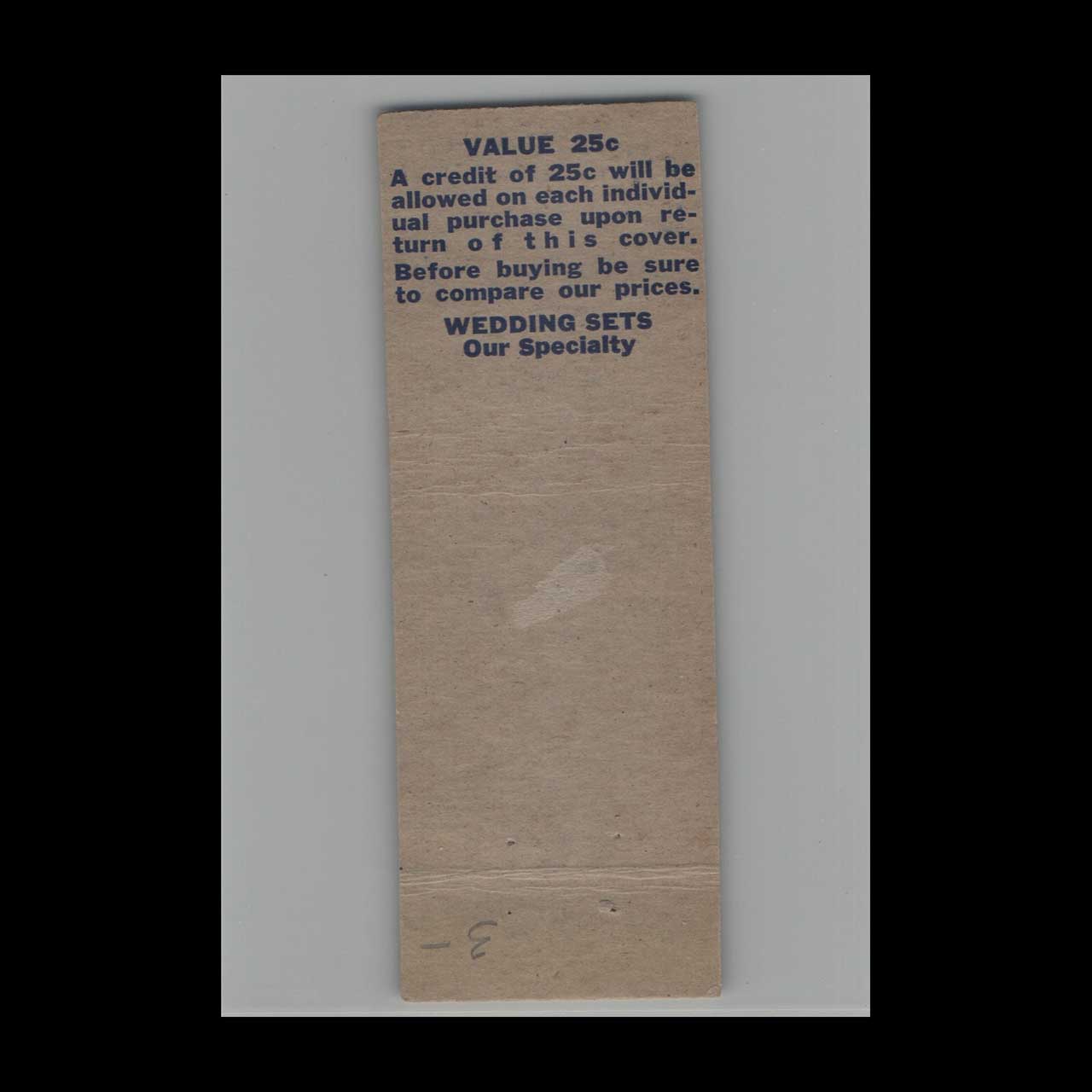 Pin Up Matchbook Cover Florida Jewelers Inc Jacksonville Pin Up Matchbook Cover Florida Jewelers Inc Jacksonville