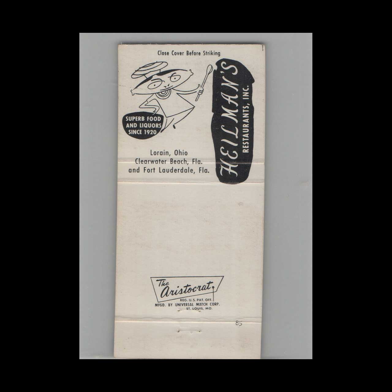 Heilmans Beachcomber Matchbook Cover Clearwater Beach FL Heilmans Beachcomber Matchbook Cover Clearwater Beach FL