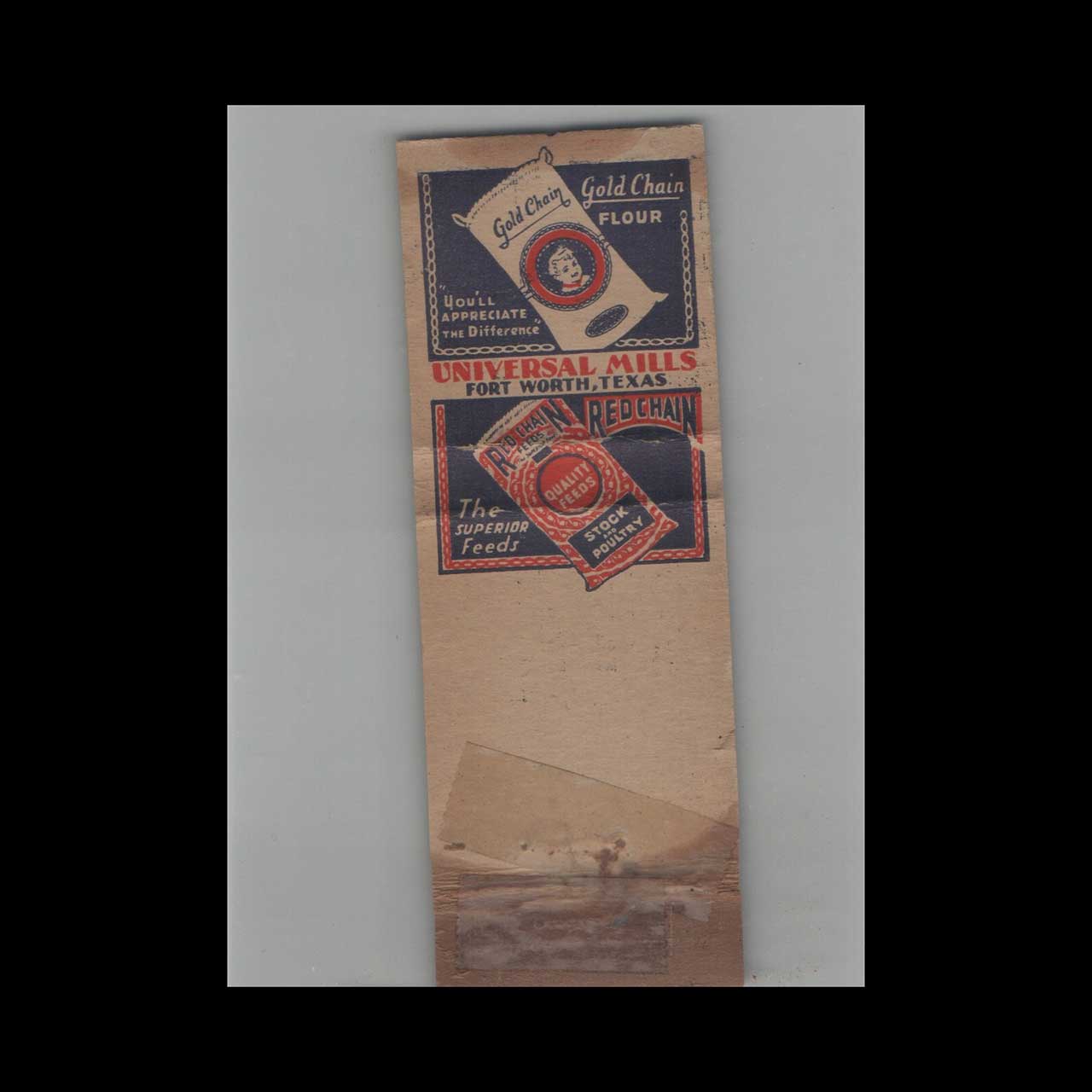 Full Length Matchbook Cover Universal Mills Fort Worth TX Full Length Matchbook Cover Universal Mills Fort Worth TX