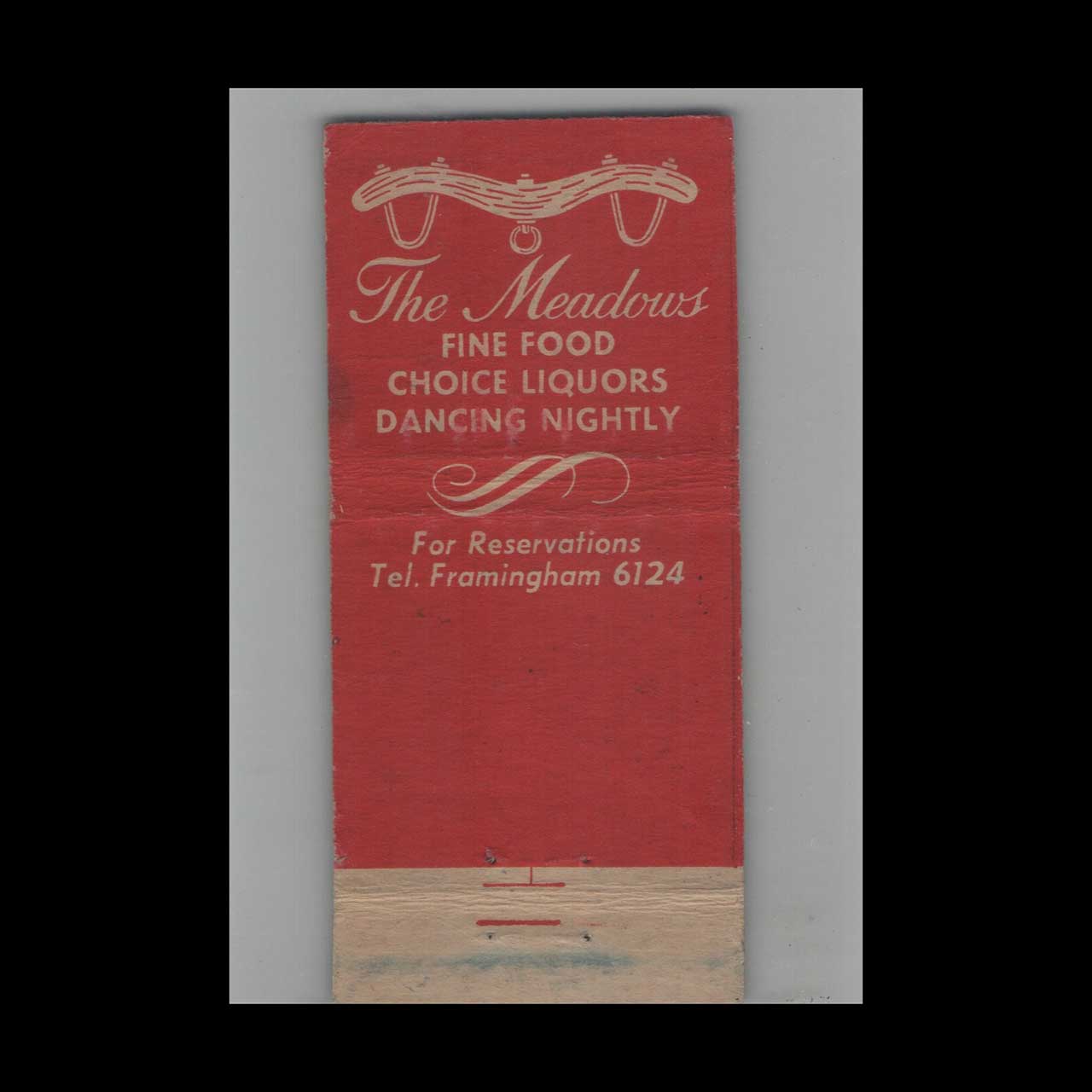 Full Length Matchbook Cover The Meadows Framingham MA Full Length Matchbook Cover The Meadows Framingham MA