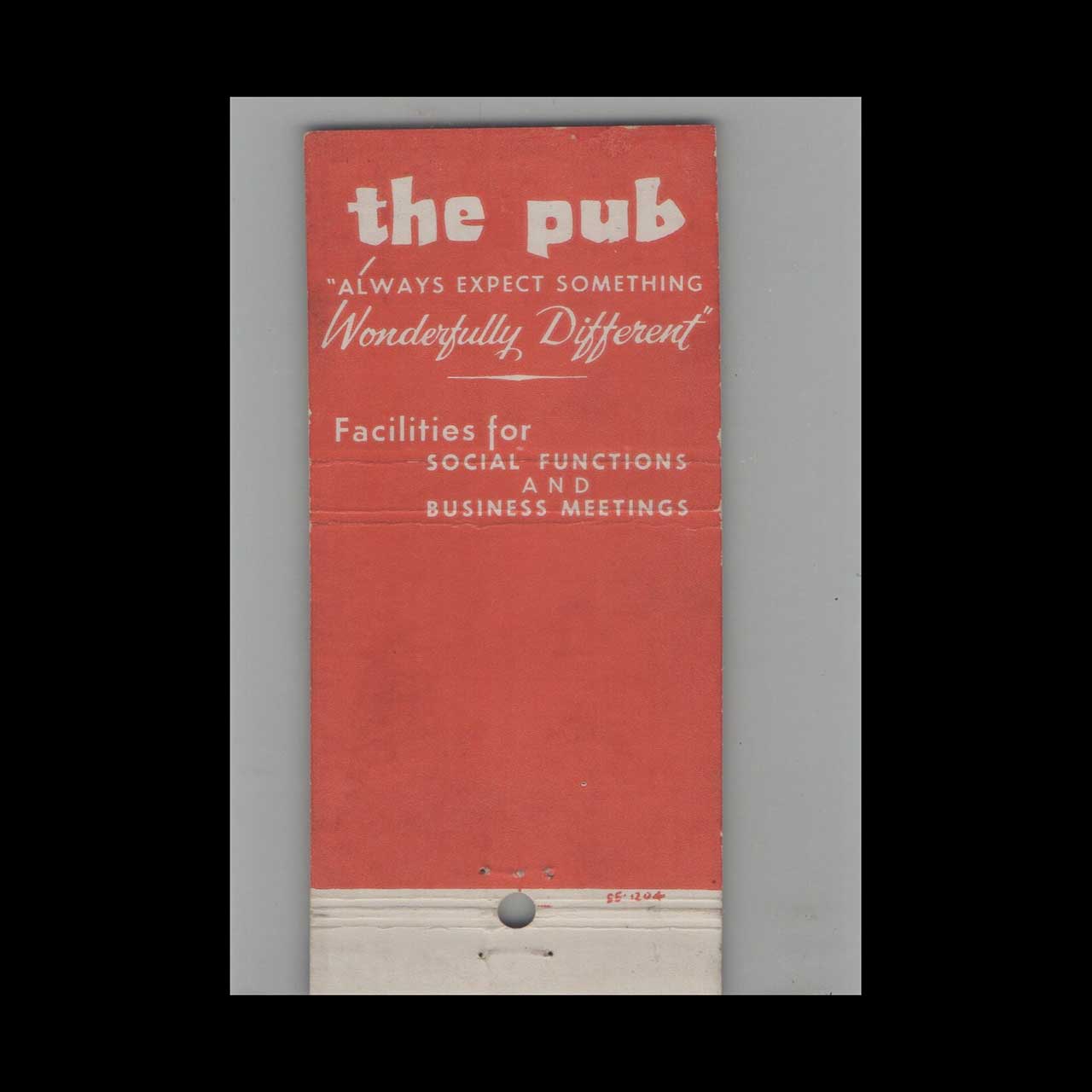 Full Length Matchbook Cover The Pub Camden NJ Full Length Matchbook Cover The Pub Camden NJ