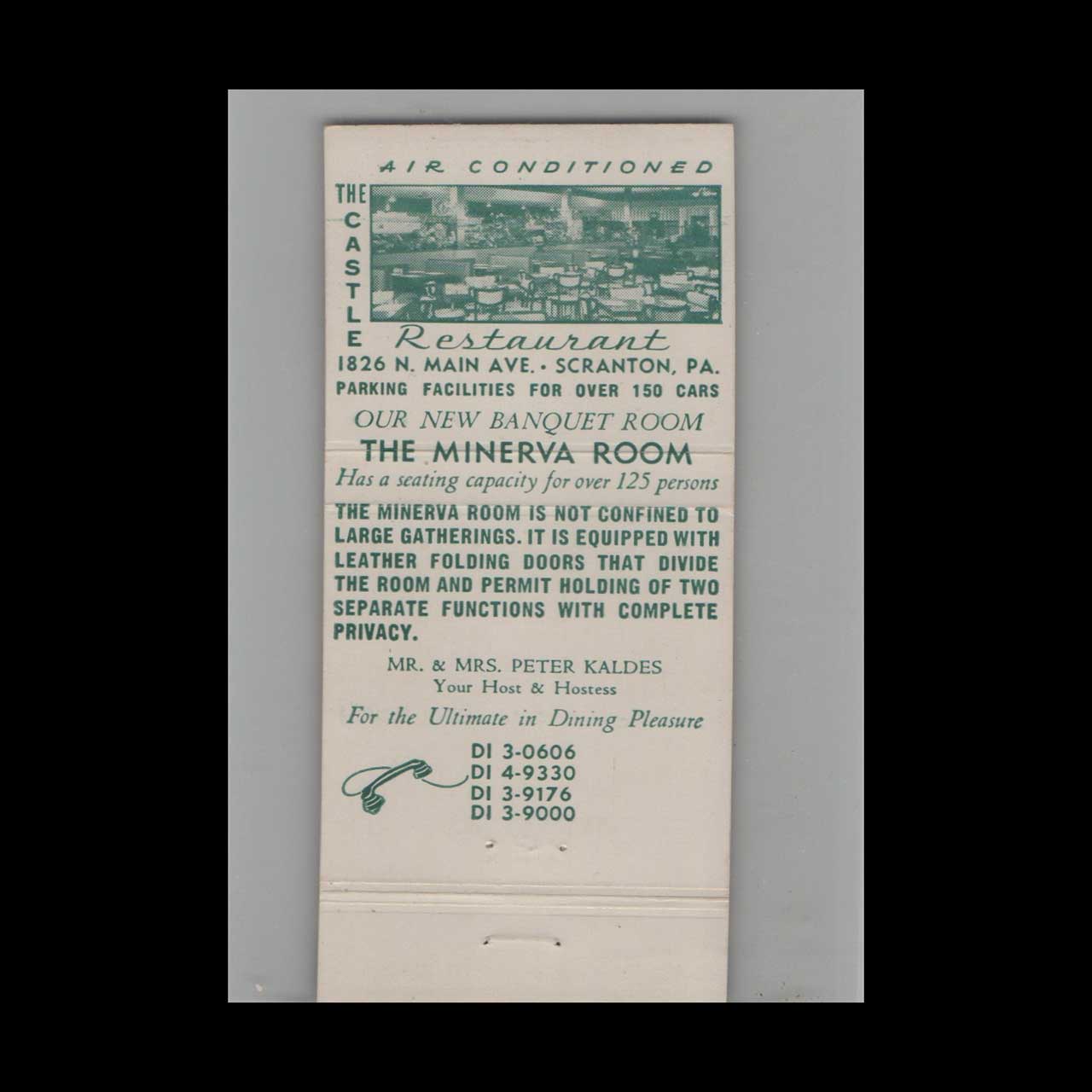 Full Length Matchbook Cover Castle Restaurant Scranton PA Full Length Matchbook Cover Castle Restaurant Scranton PA
