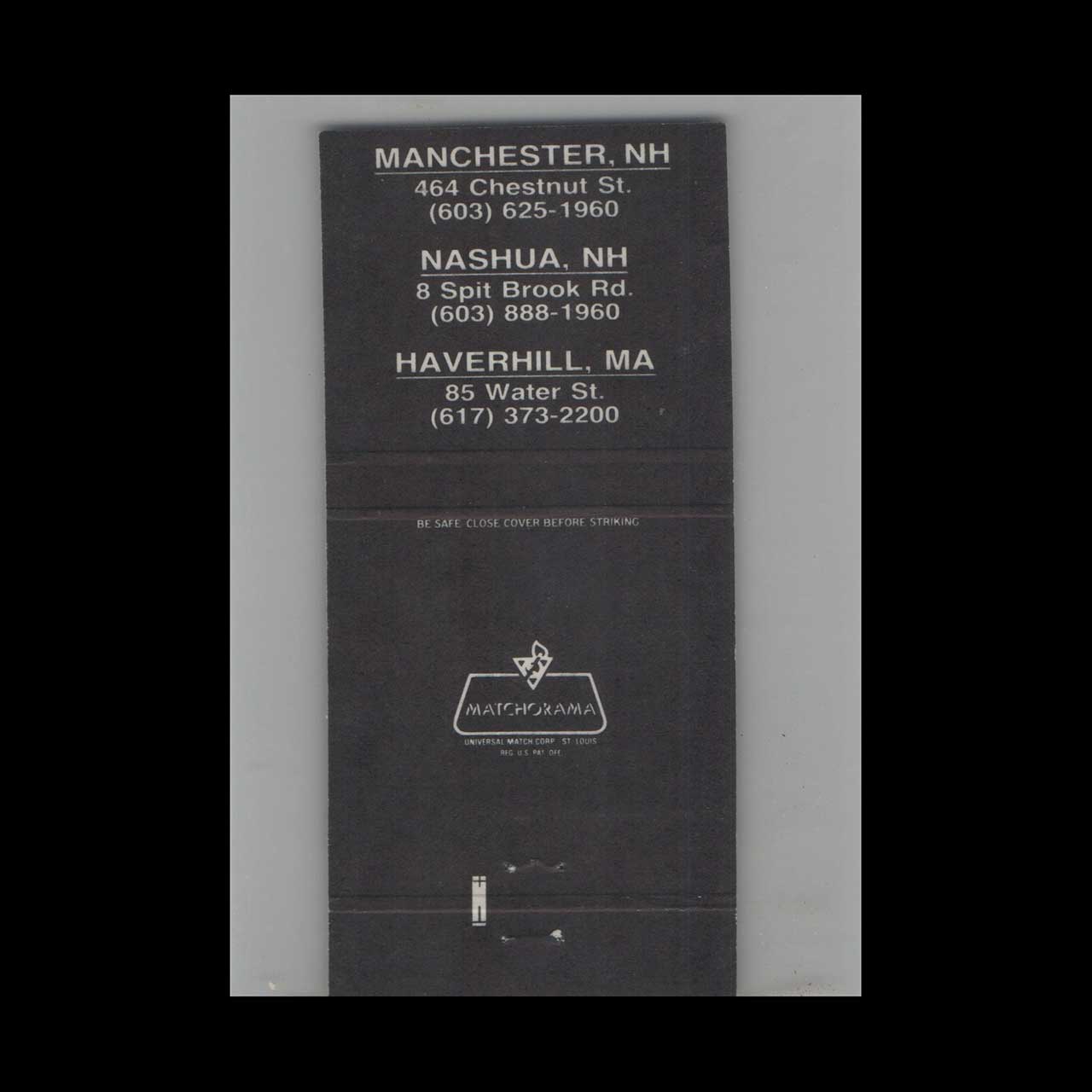Full Length Matchbook Cover Chestnuts Restaurant Nashua NH Full Length Matchbook Cover Chestnuts Restaurant Nashua NH
