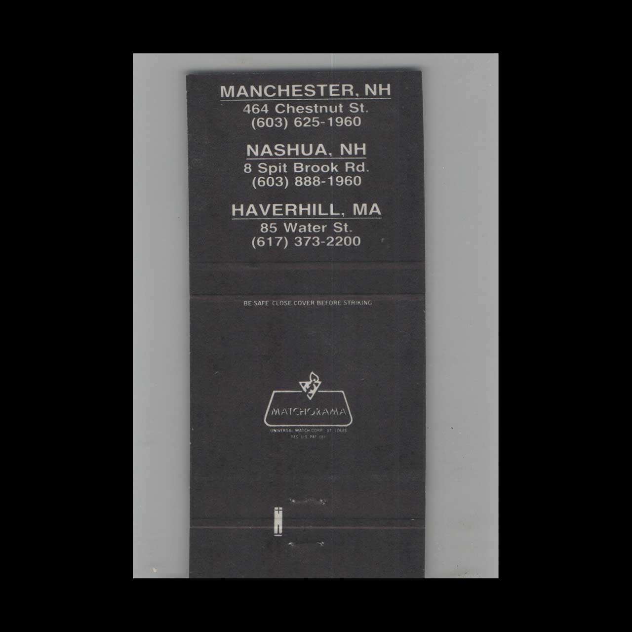 Full Length Matchbook Cover Chestnuts Restaurant Manchester NH Full Length Matchbook Cover Chestnuts Restaurant Manchester NH