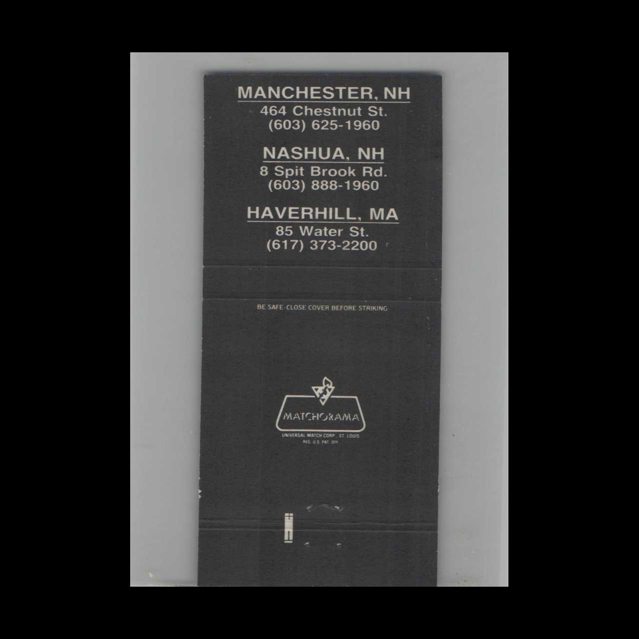 Full Length Matchbook Cover Chestnuts Restaurant Haverhill MA Full Length Matchbook Cover Chestnuts Restaurant Haverhill MA