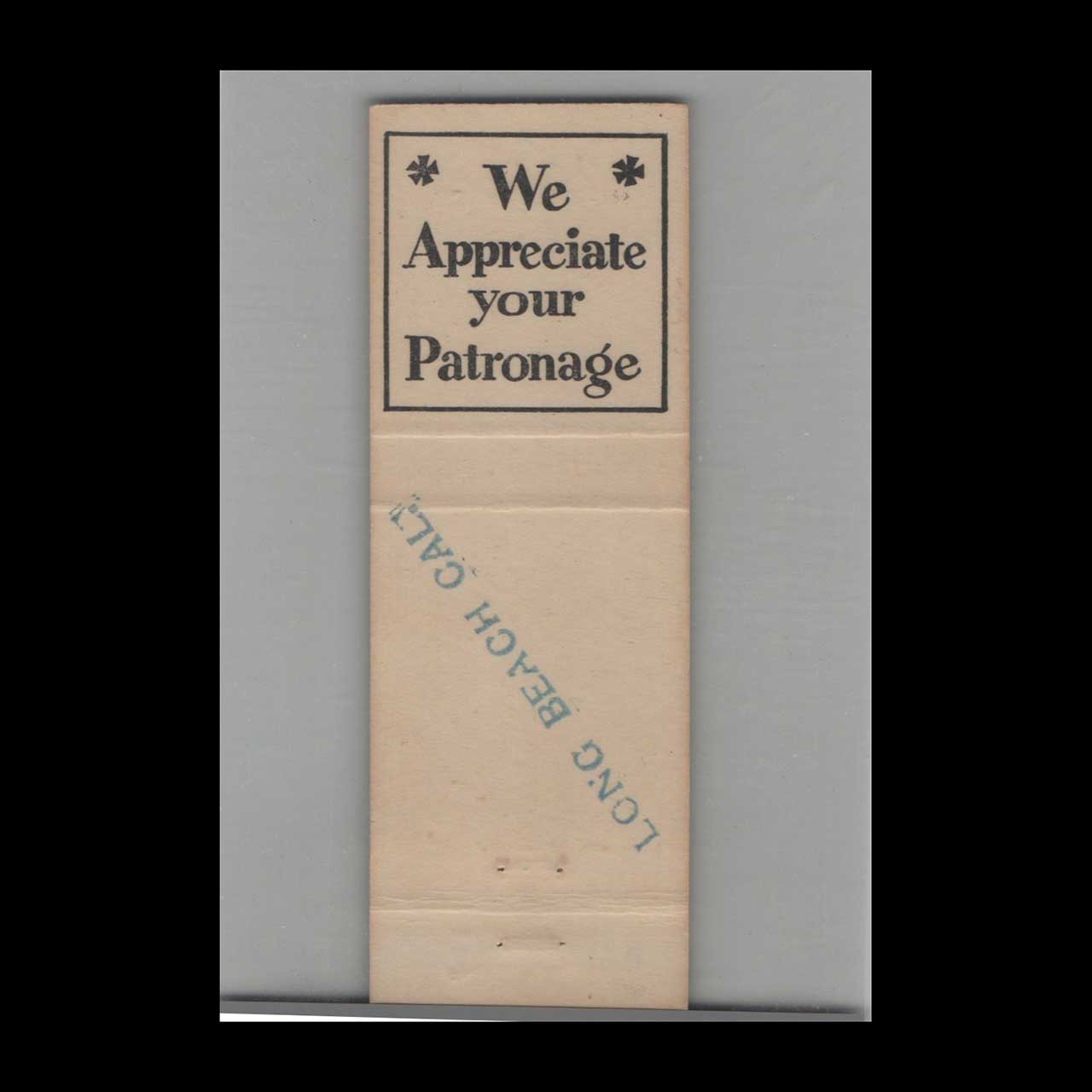 Gills Mens Shop Matchbook Cover Long Beach CA Gills Mens Shop Matchbook Cover Long Beach CA