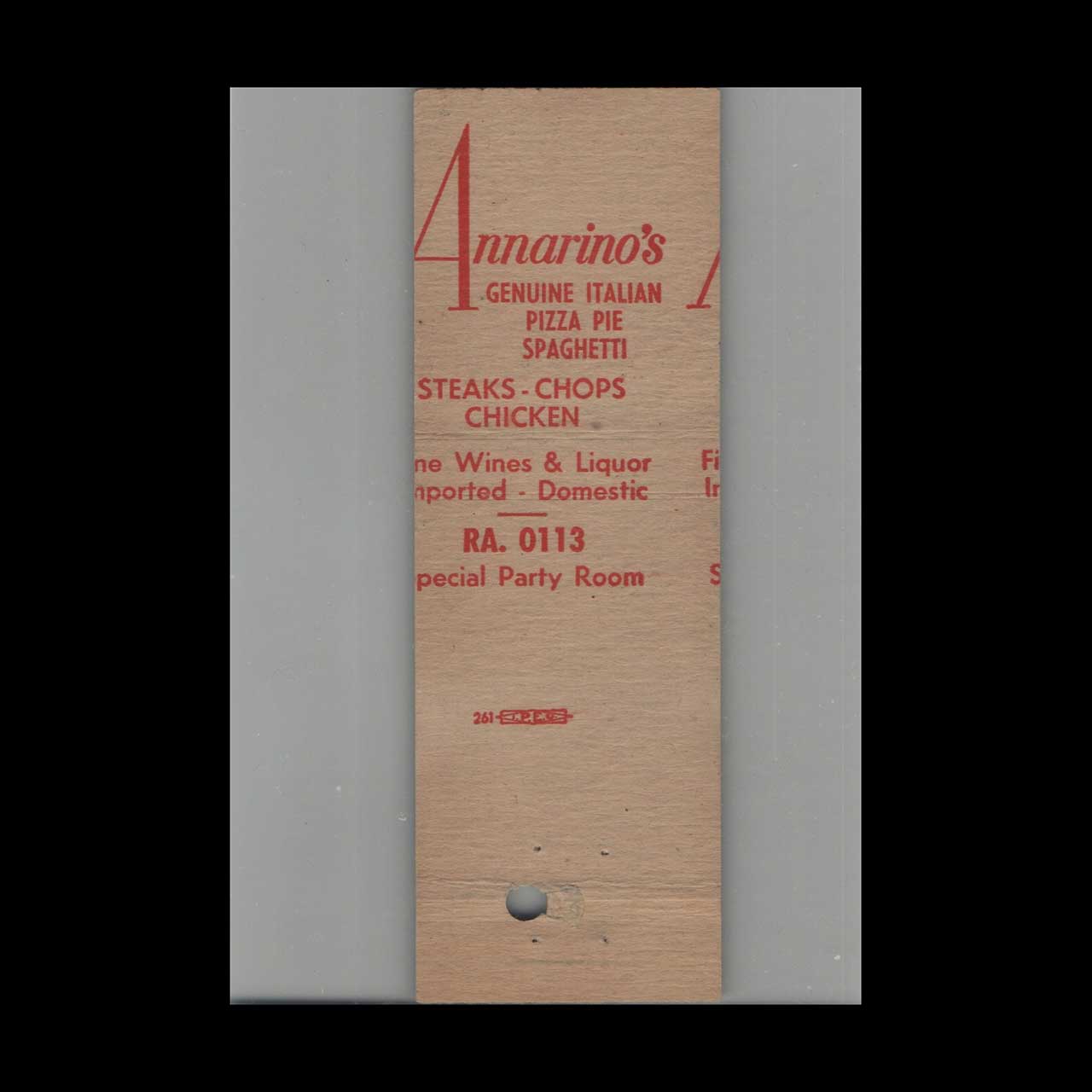 Annarinos Italian American Foods Matchbook Cover Dayton OH Annarinos Italian American Foods Matchbook Cover Dayton OH